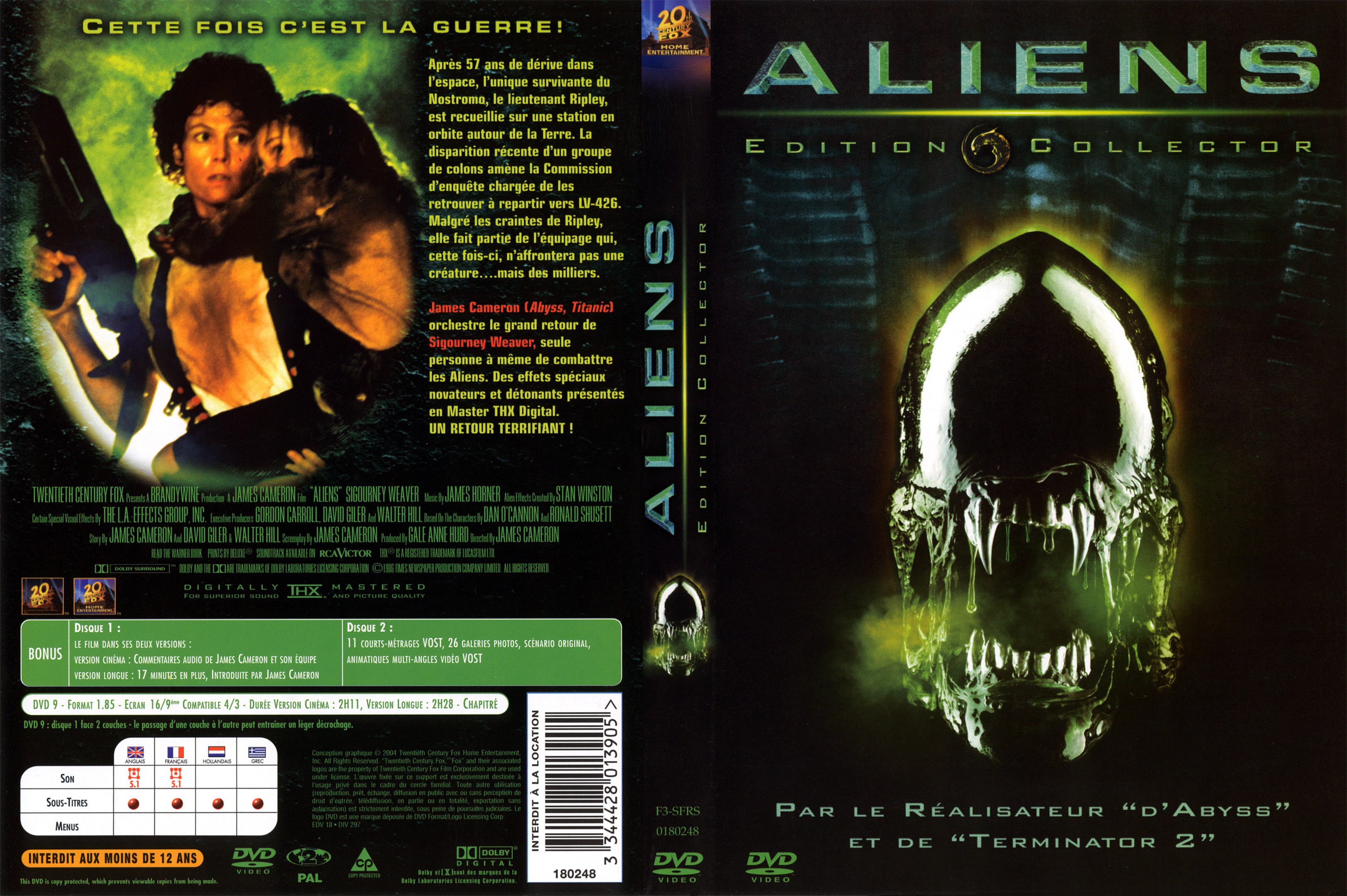 Jaquette DVD Aliens v2