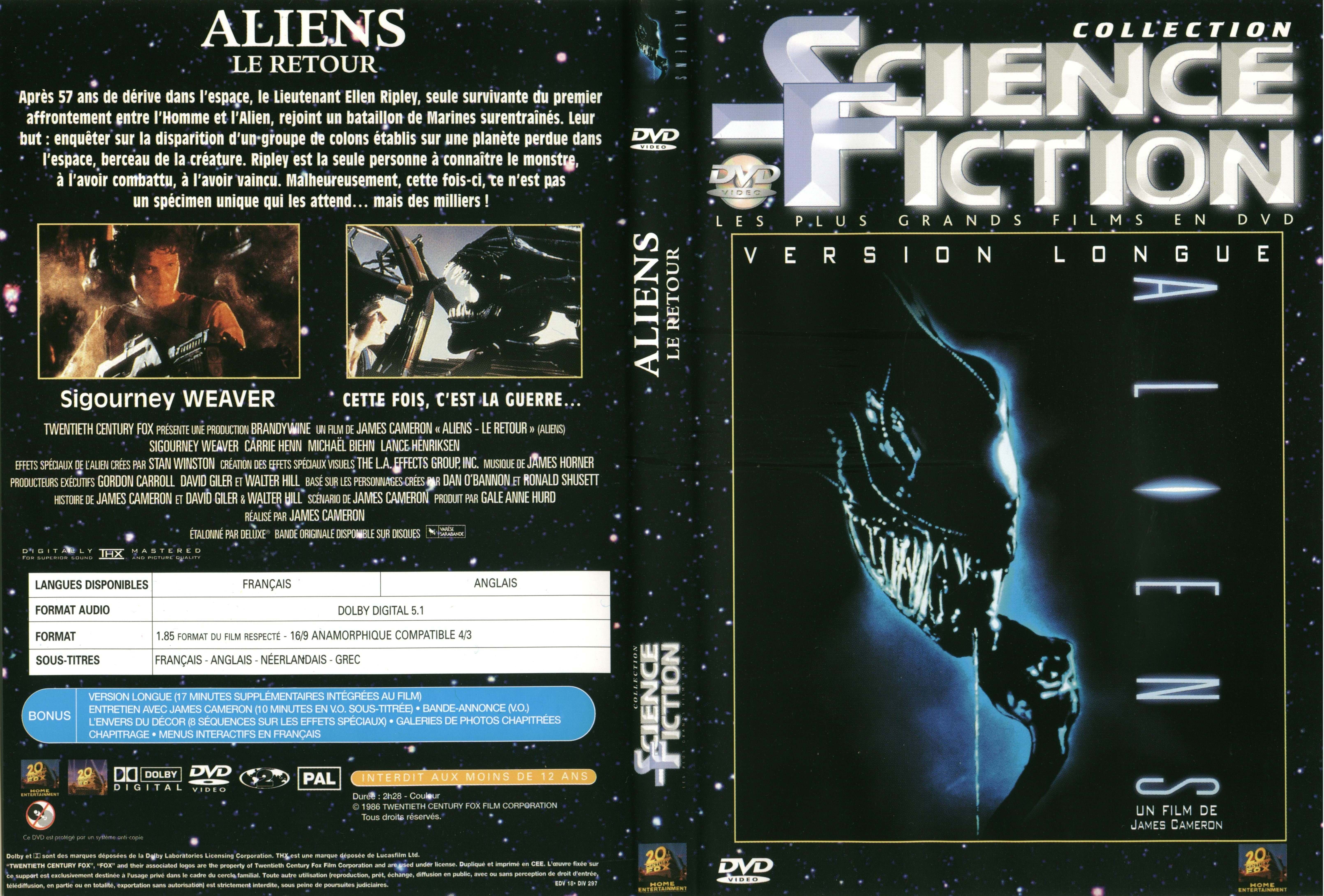 Jaquette DVD Aliens v3