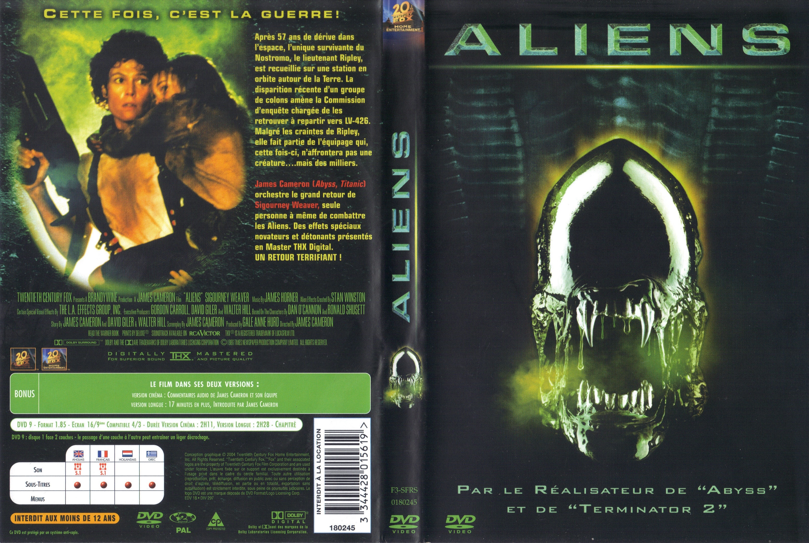 Jaquette DVD Aliens v4