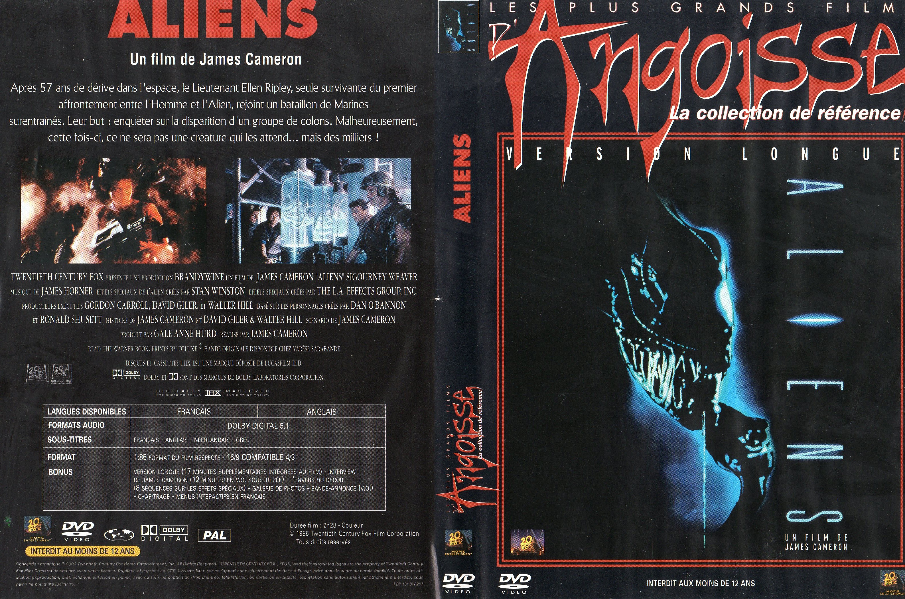 Jaquette DVD Aliens v5