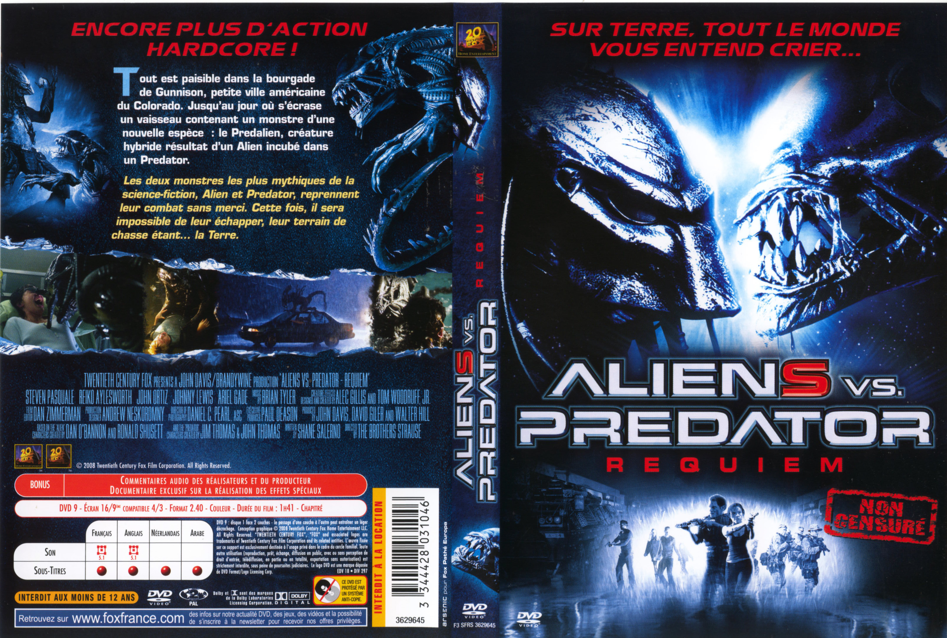 Jaquette DVD Aliens vs Predator Requiem v2