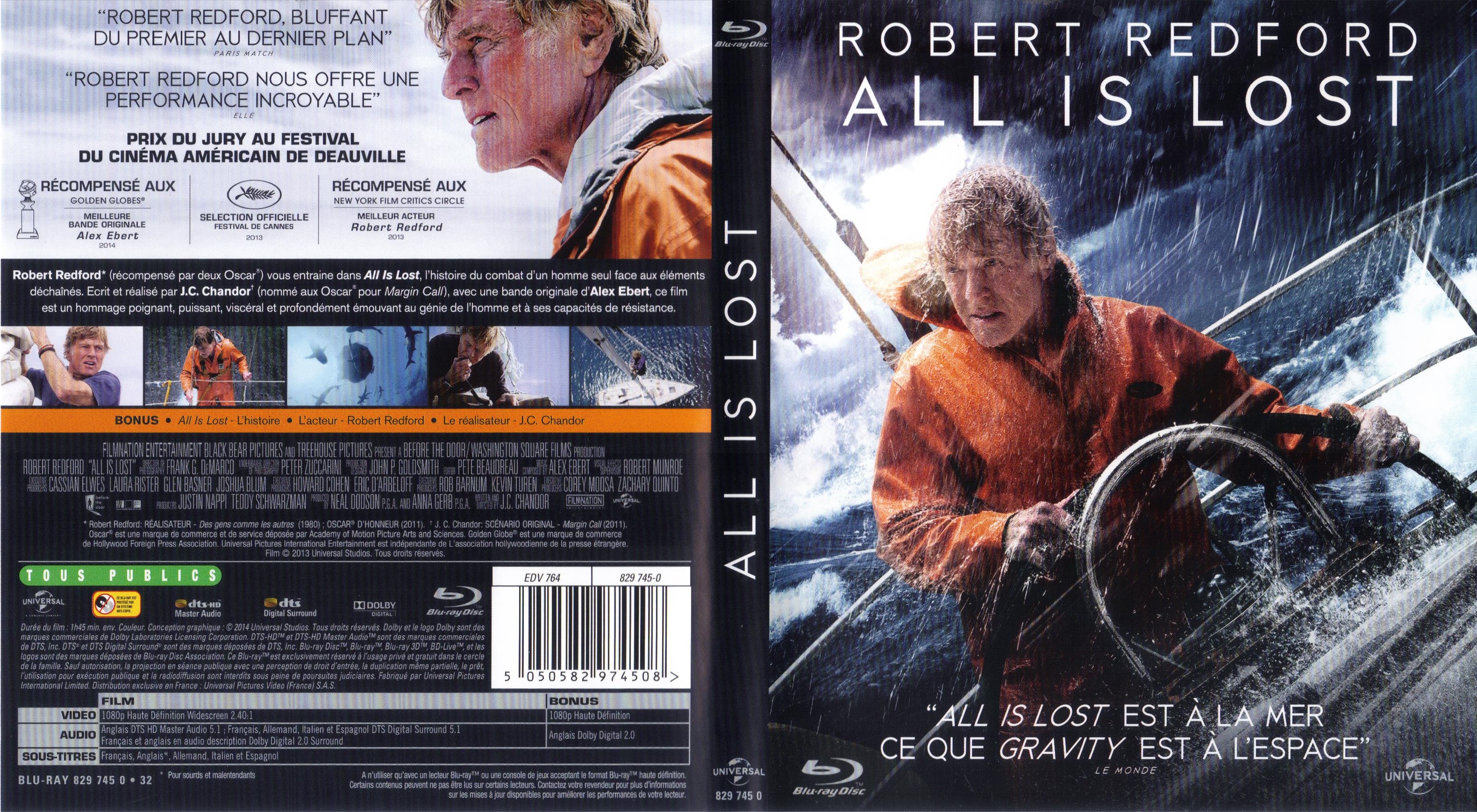Jaquette DVD All Is Lost (BLU-RAY)