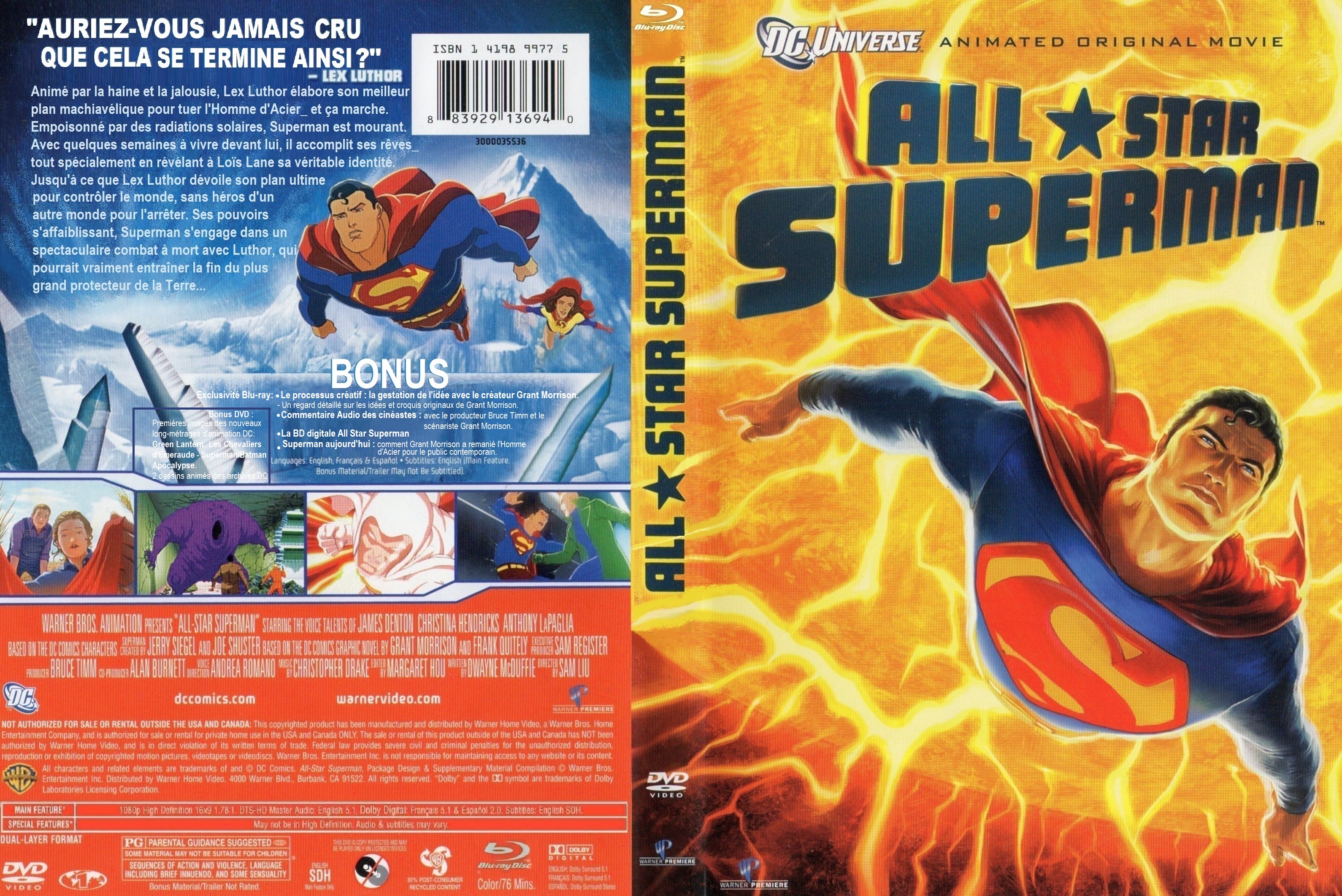 Jaquette DVD All Star Superman custom (BLU-RAY)