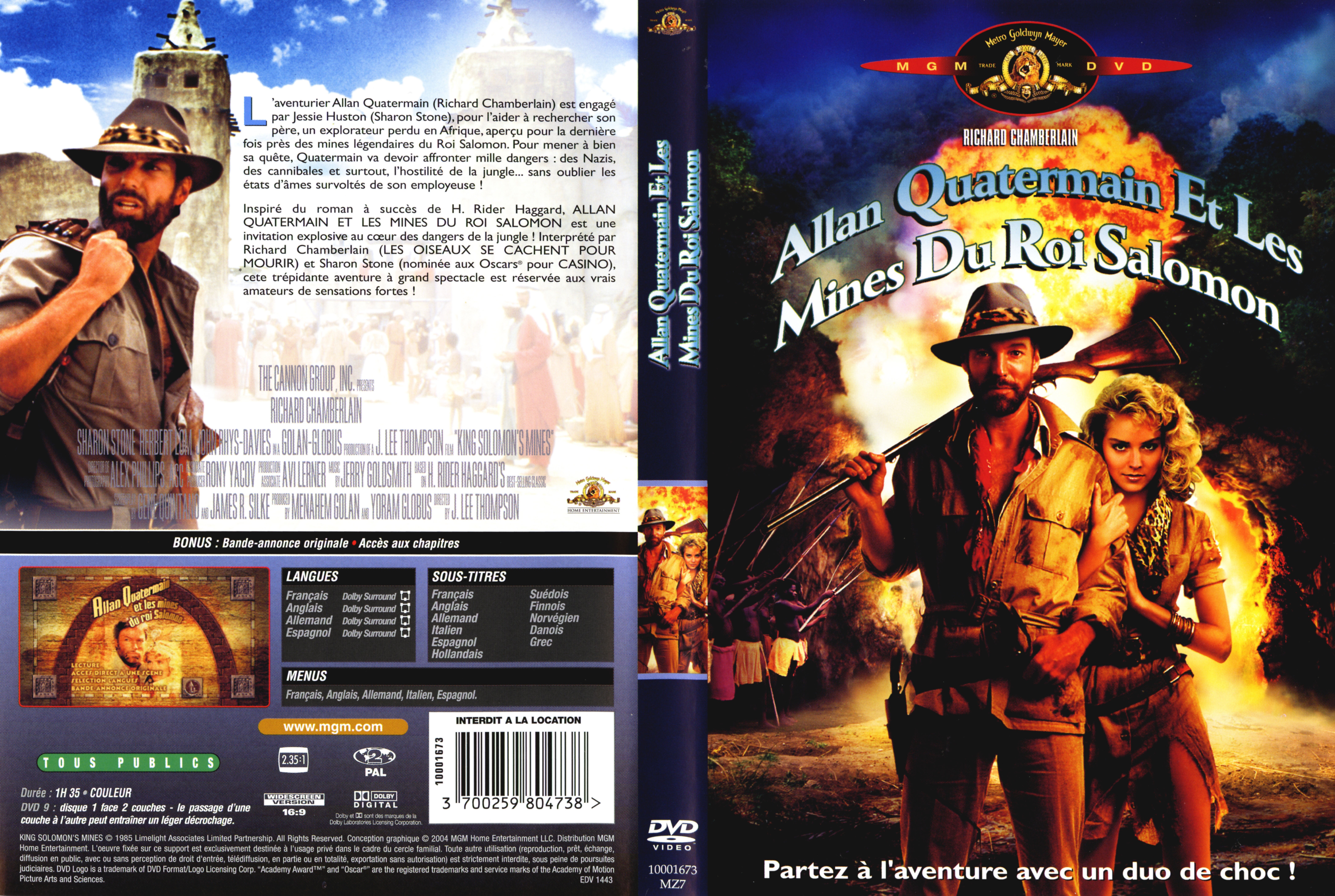 Jaquette DVD Allan Quatermain et les mines du roi salomon