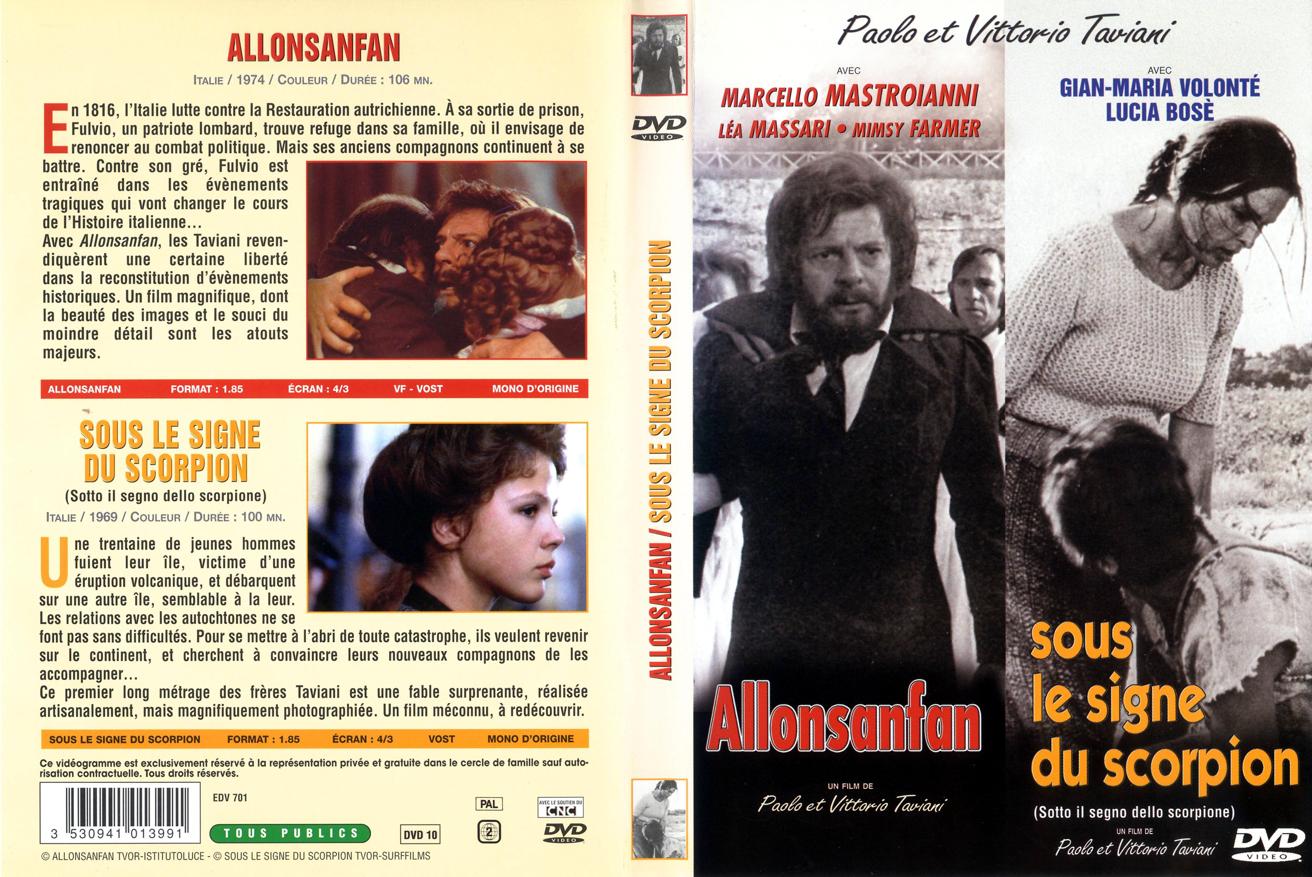 Jaquette DVD Allonsanfan + Sous le signe du scorpion