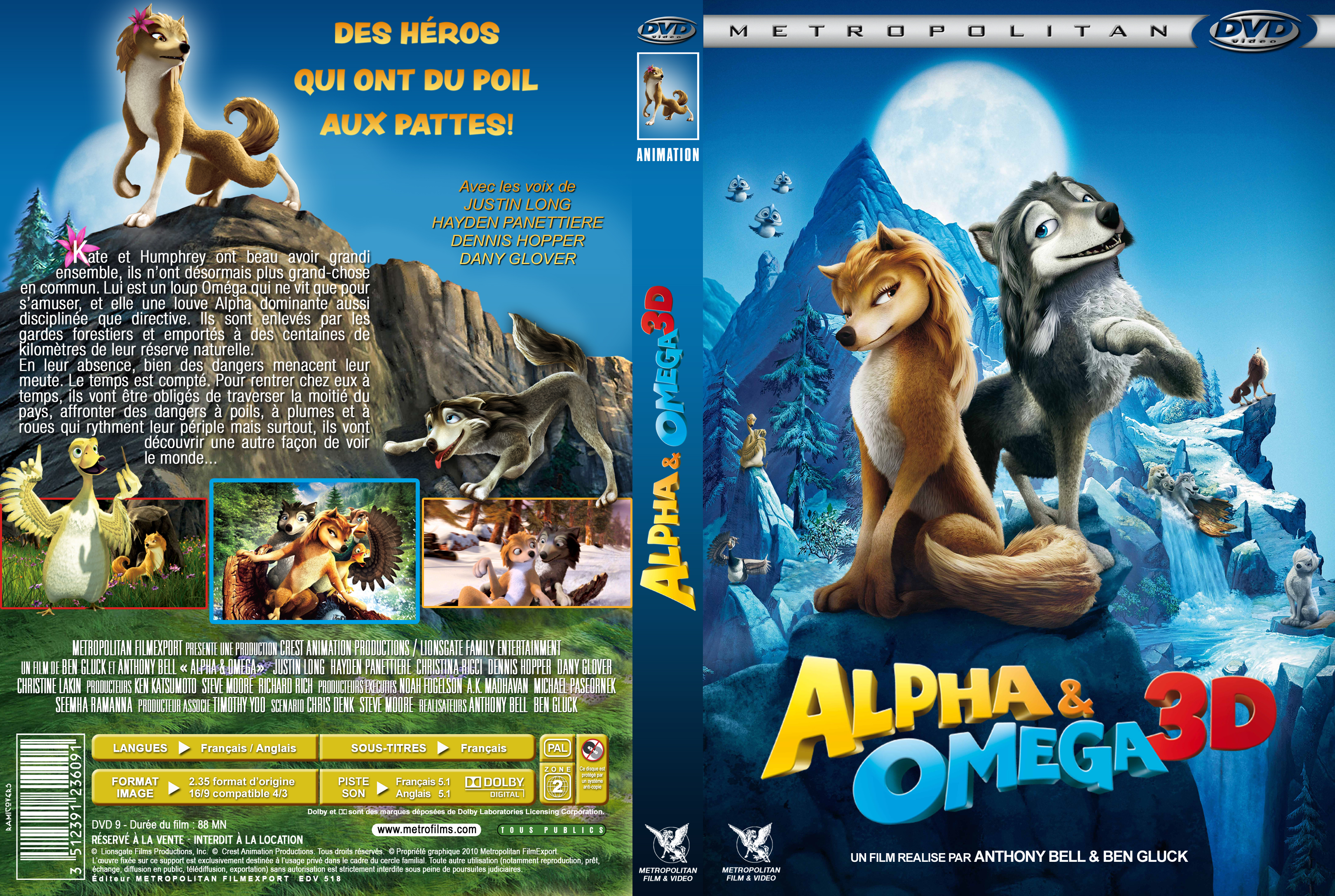 Jaquette DVD Alpha et Omega 3D custom