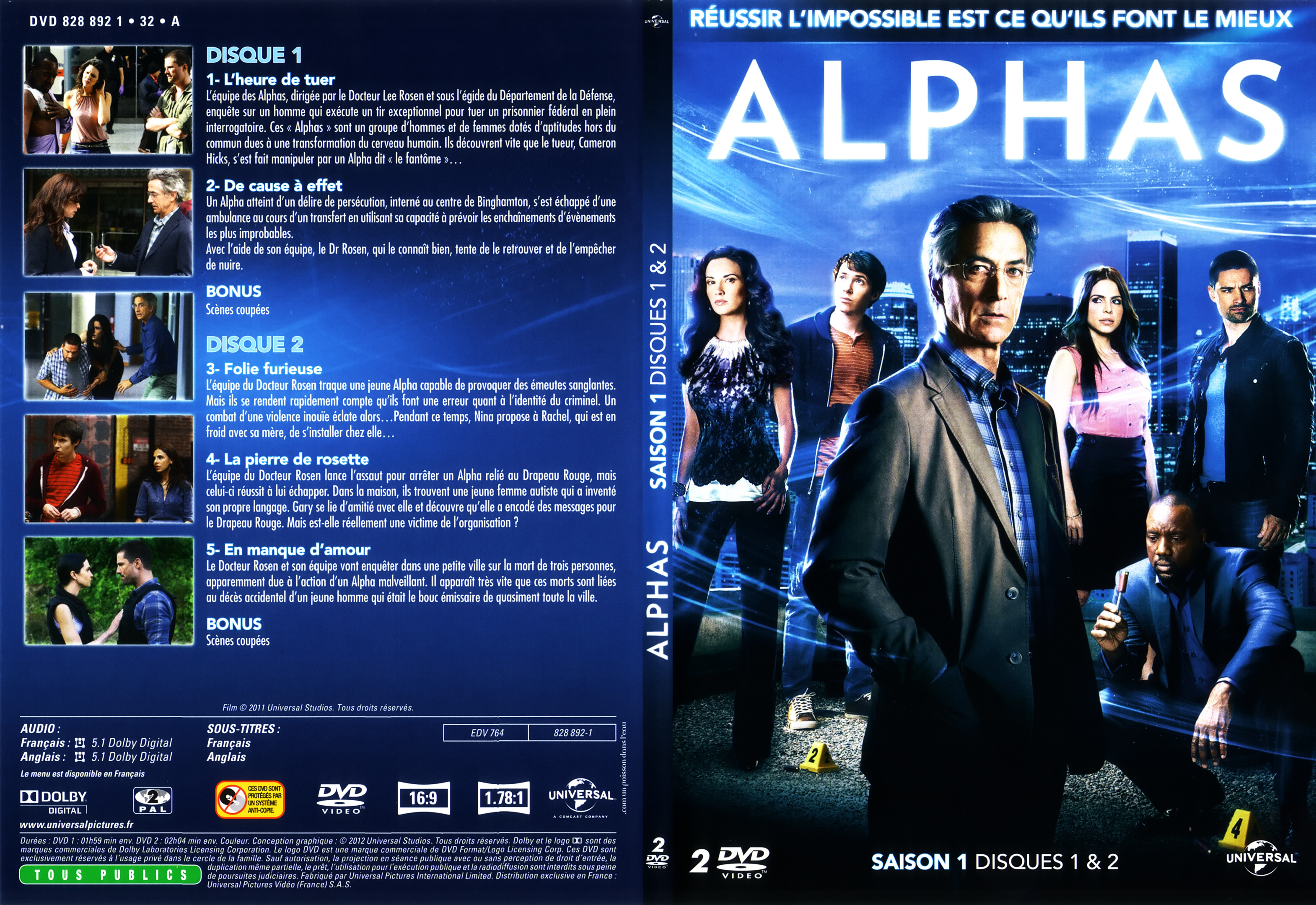 Jaquette DVD Alphas Saison 1 DVD 1