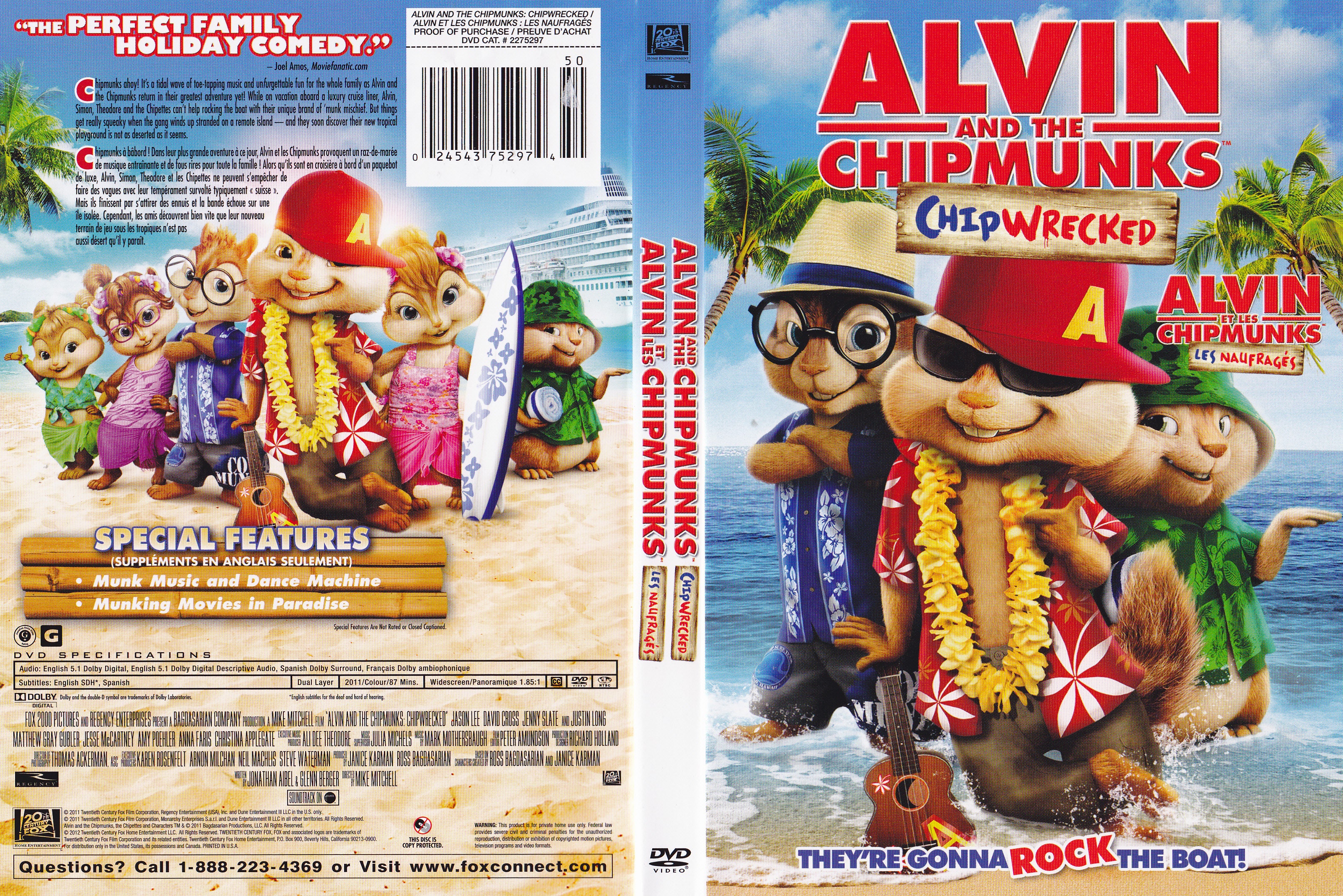Jaquette DVD Alvin and the chipmunks chip wreckep - Alvin et les chipmunks les naufrags (Canadienne)