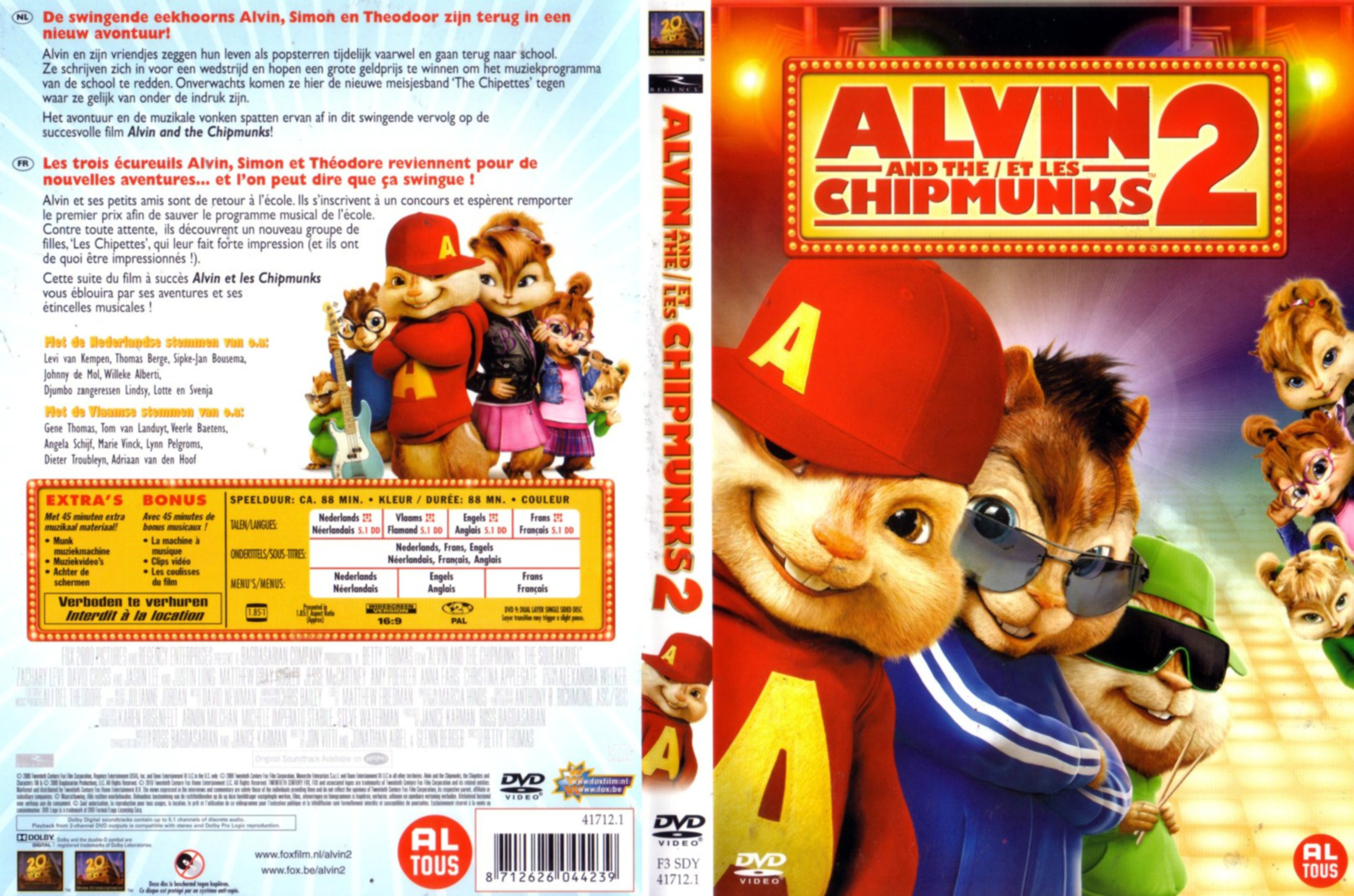 Jaquette DVD Alvin et les Chipmunks 2