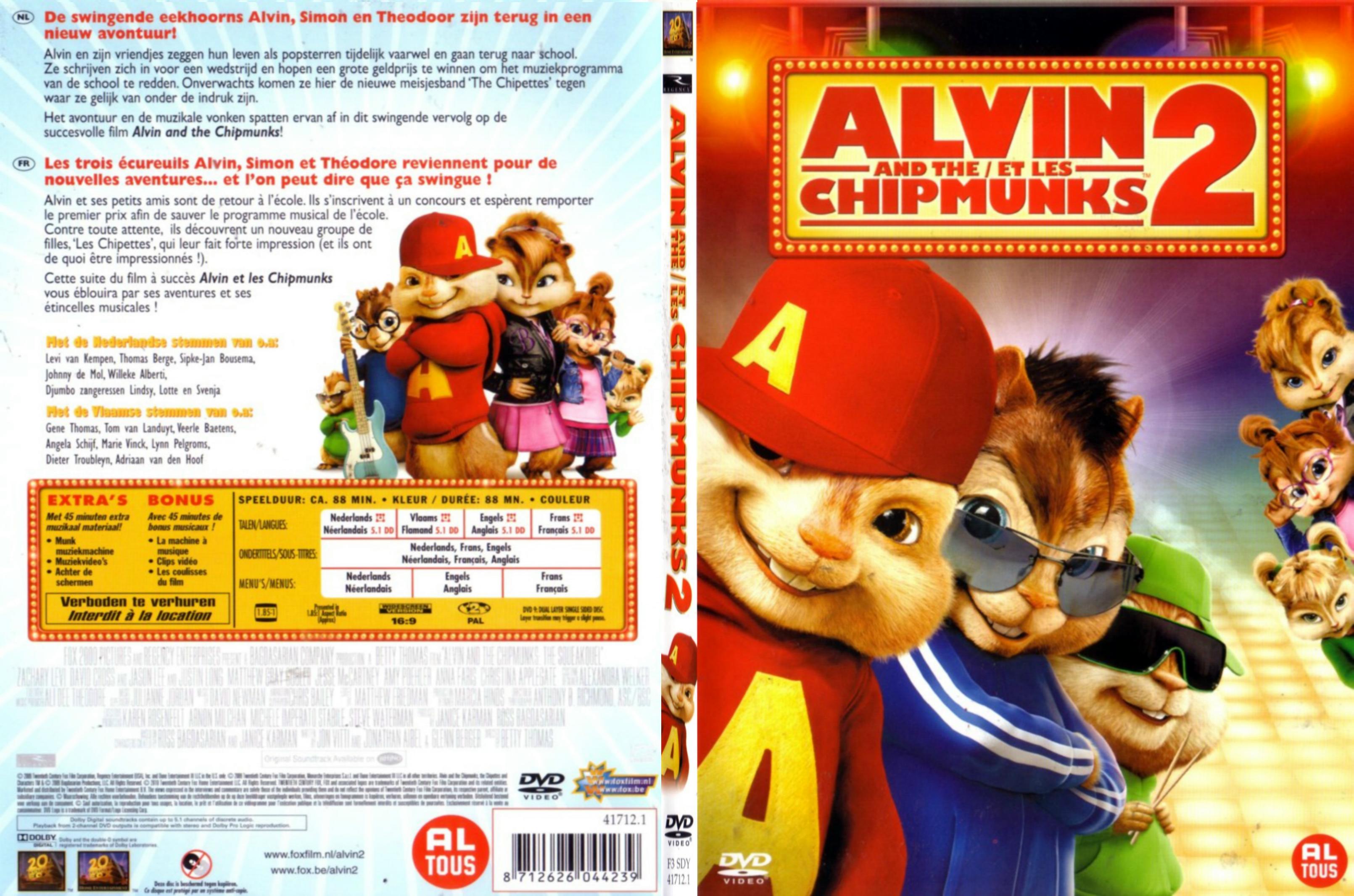 Jaquette DVD Alvin et les Chipmunks 2 - SLIM