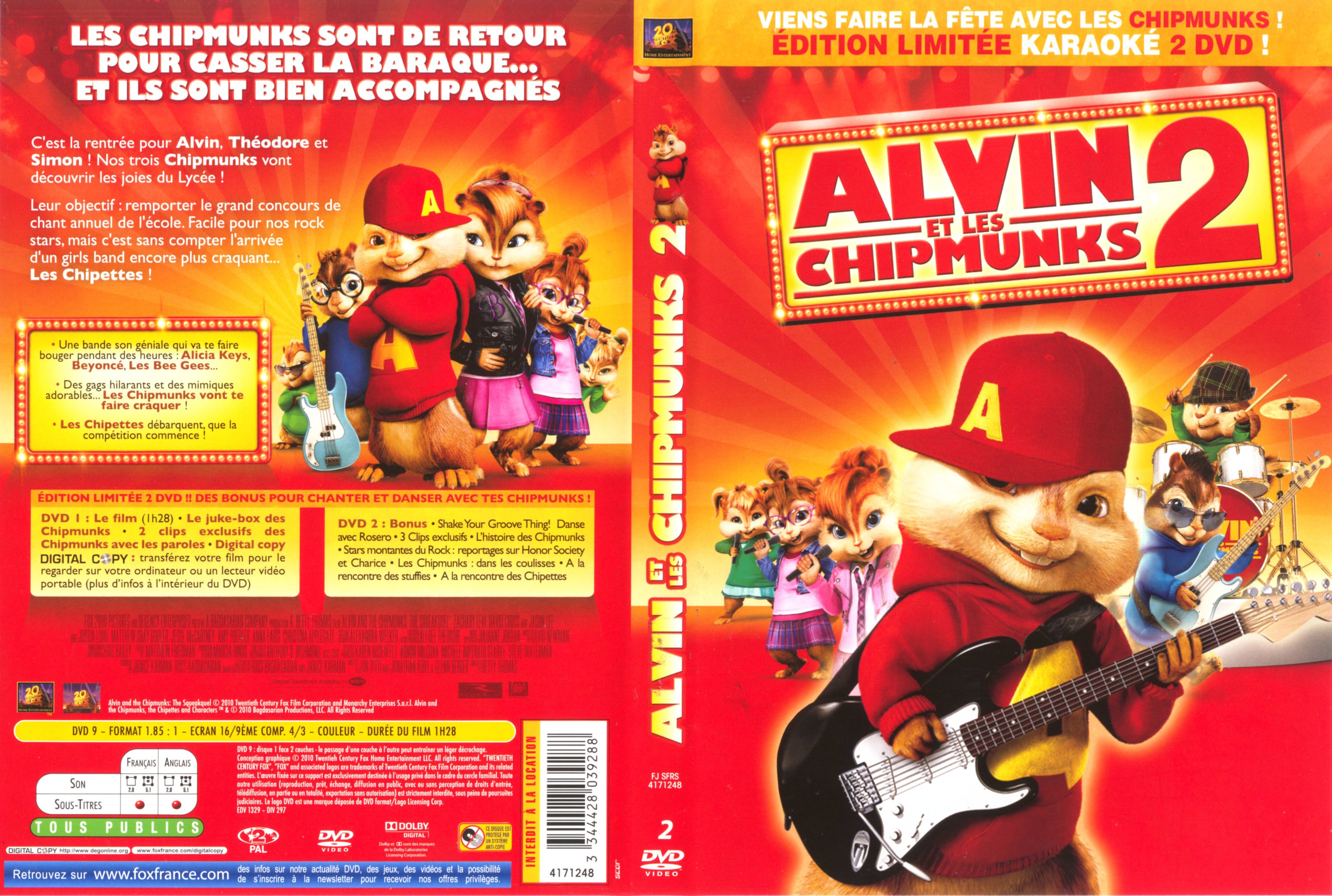 Jaquette DVD Alvin et les Chipmunks 2 v2