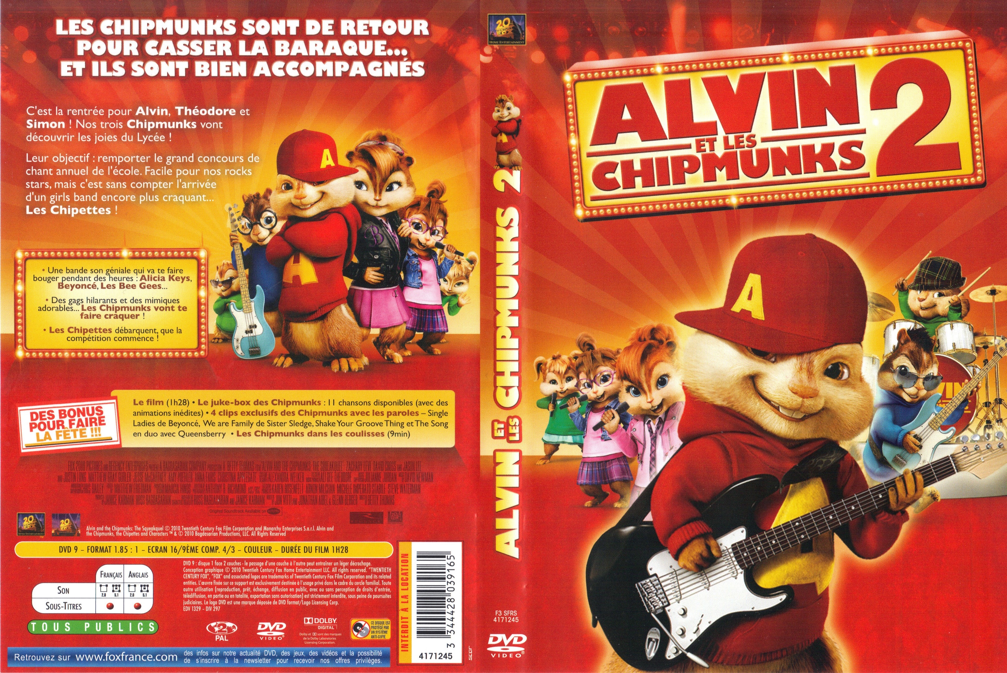 Jaquette DVD Alvin et les Chipmunks 2 v3