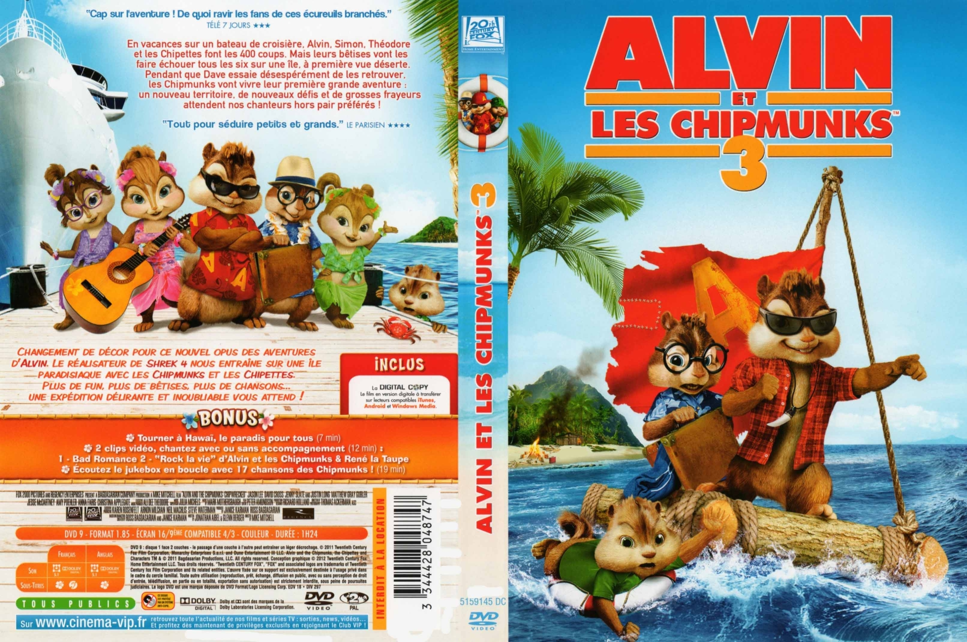 Jaquette DVD Alvin et les Chipmunks 3
