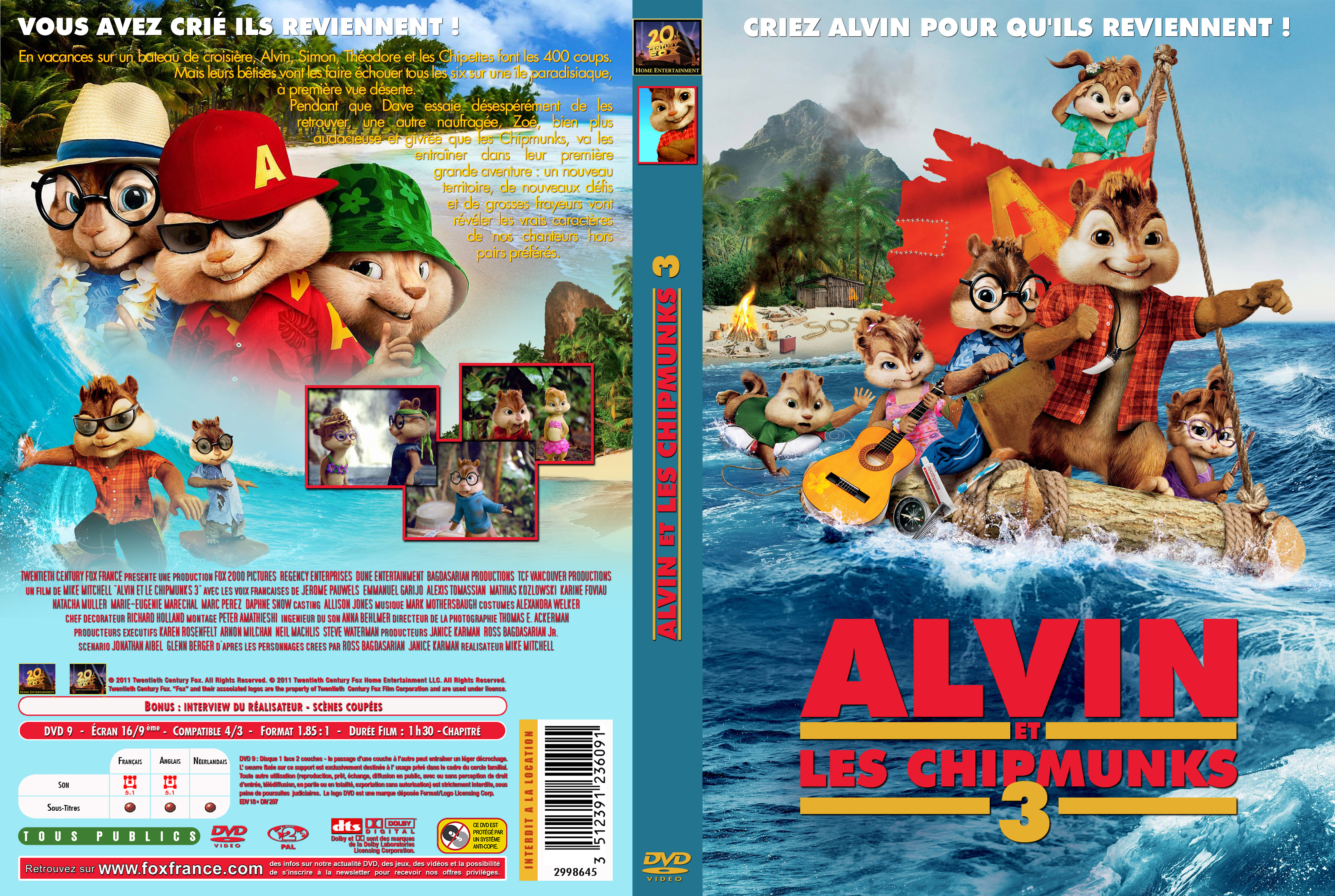Jaquette DVD Alvin et les Chipmunks 3 custom