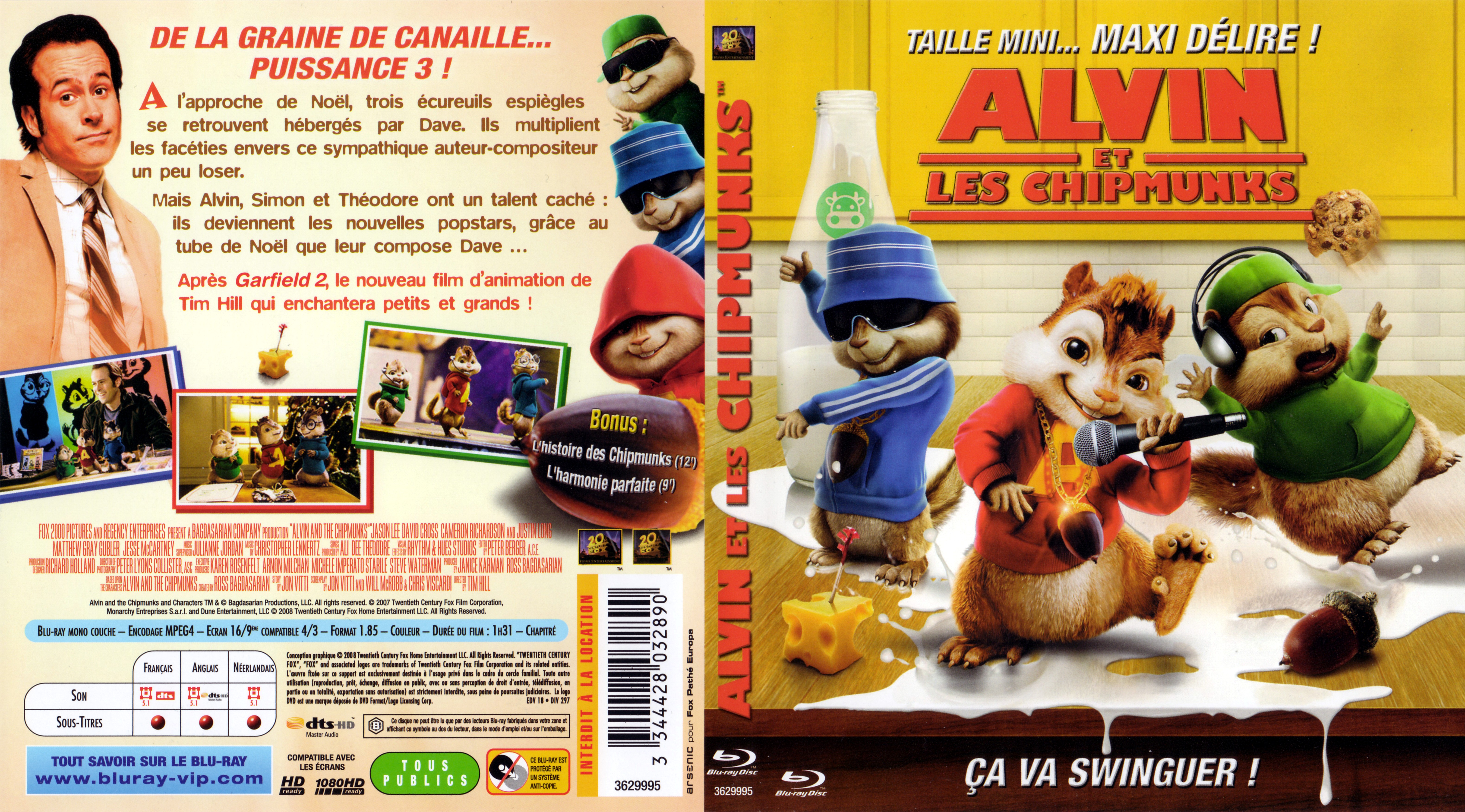 Jaquette DVD Alvin et les Chipmunks (BLU-RAY)