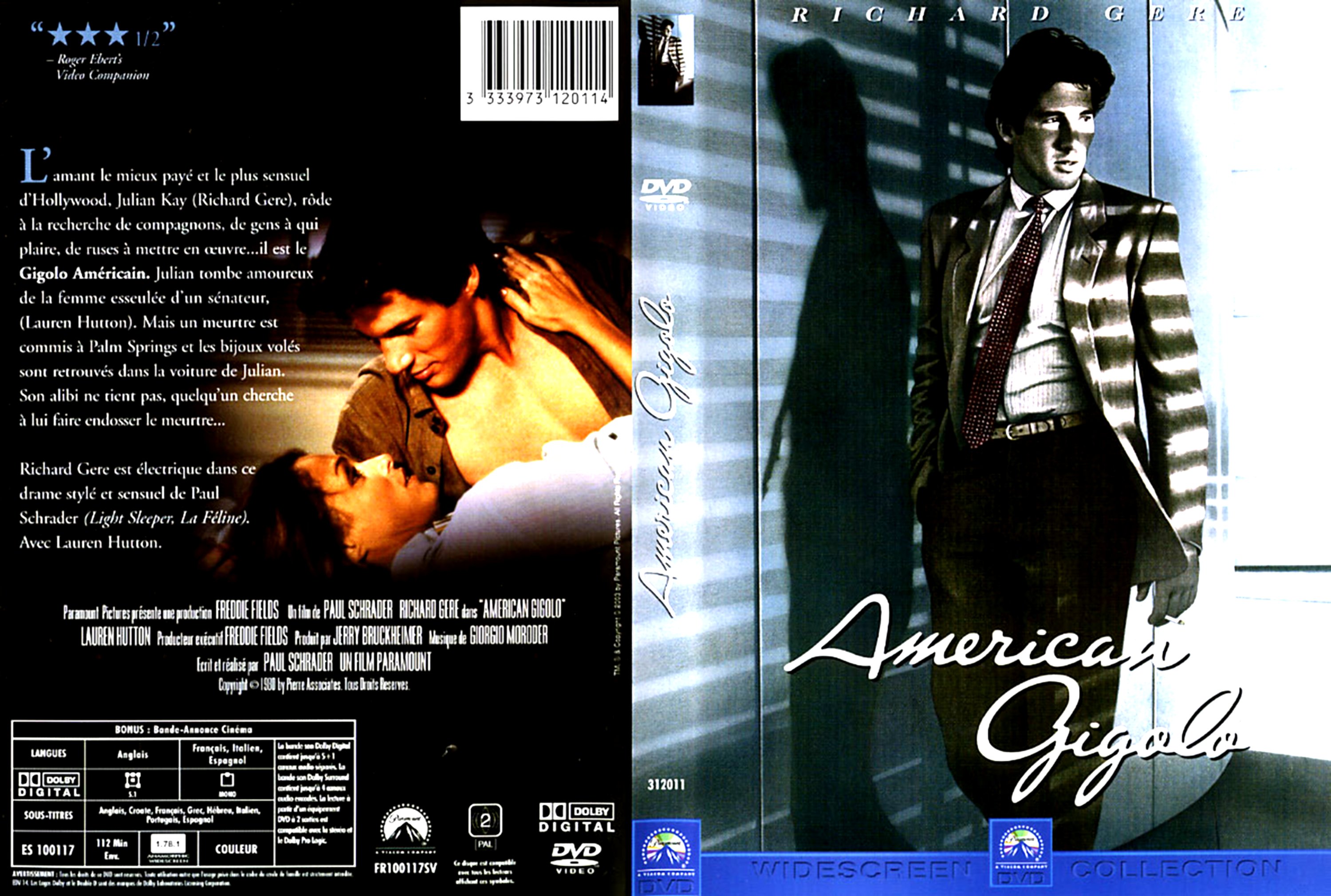 Jaquette DVD American Gigolo