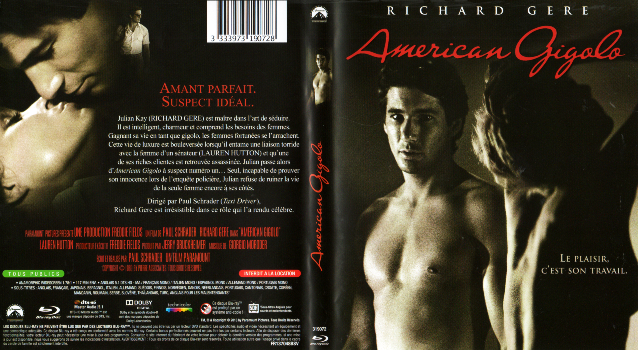 Jaquette DVD American Gigolo (BLU-RAY)