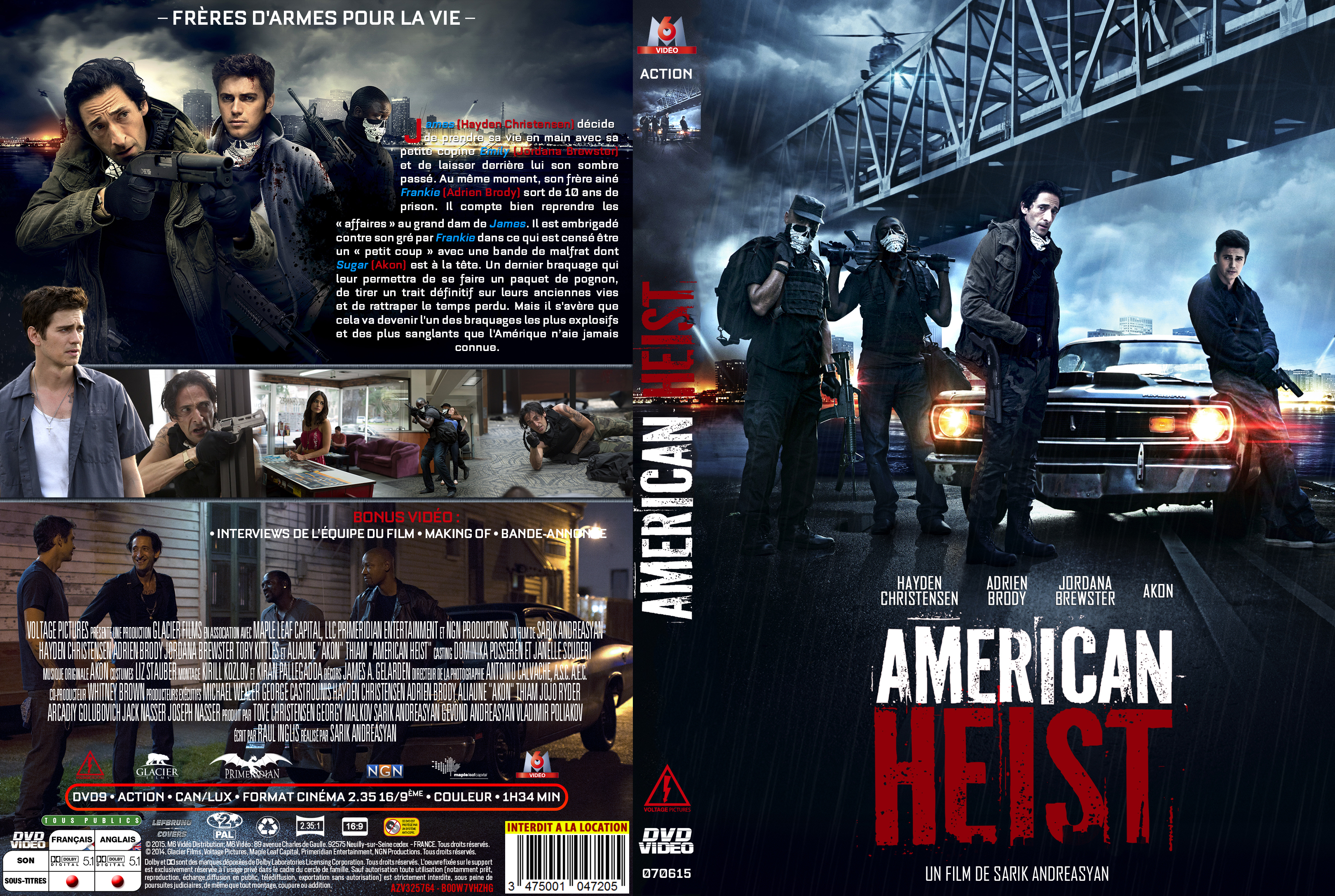 Jaquette DVD American Heist custom