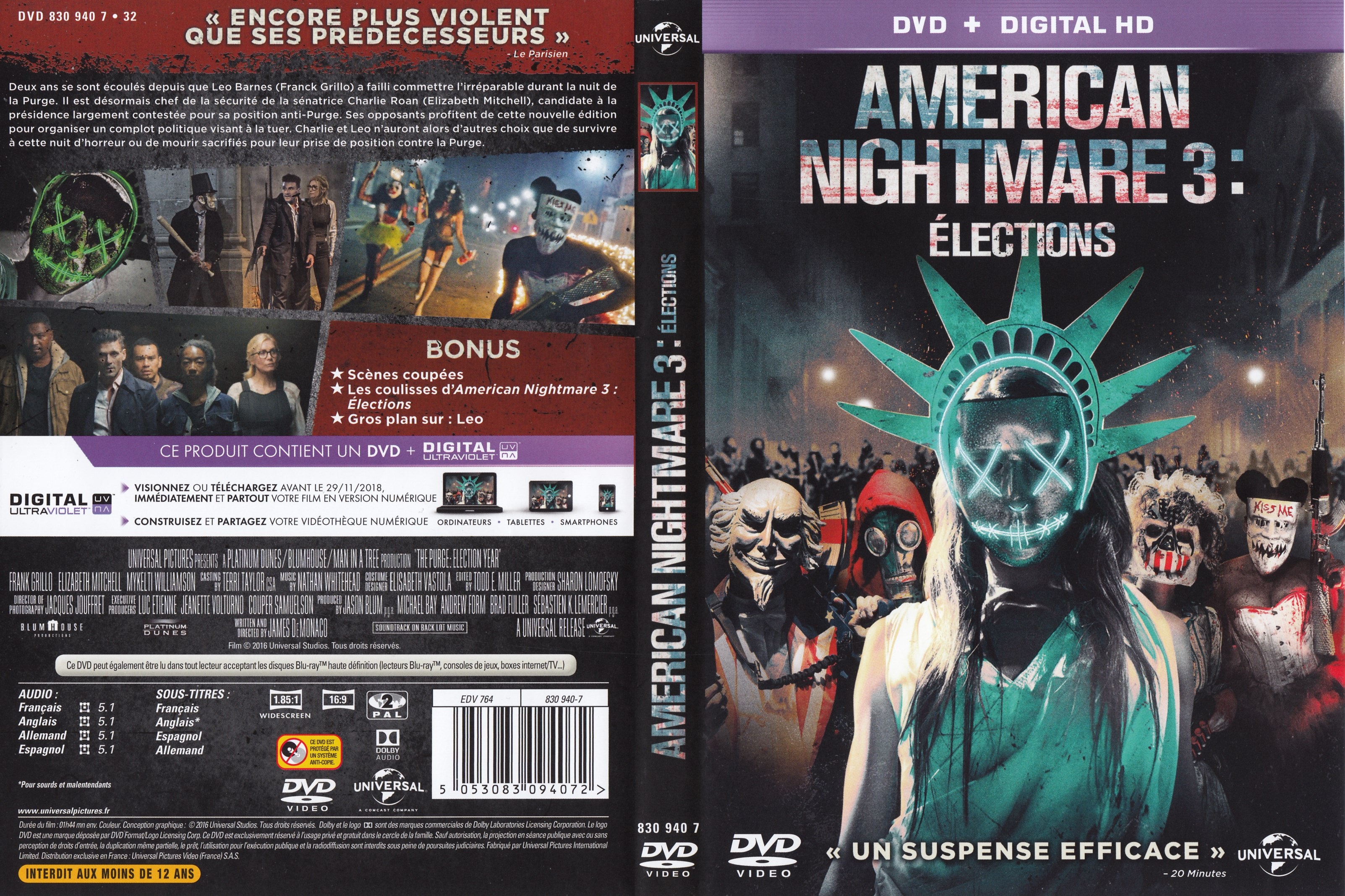 Jaquette DVD American Nightmare 3 : Elections