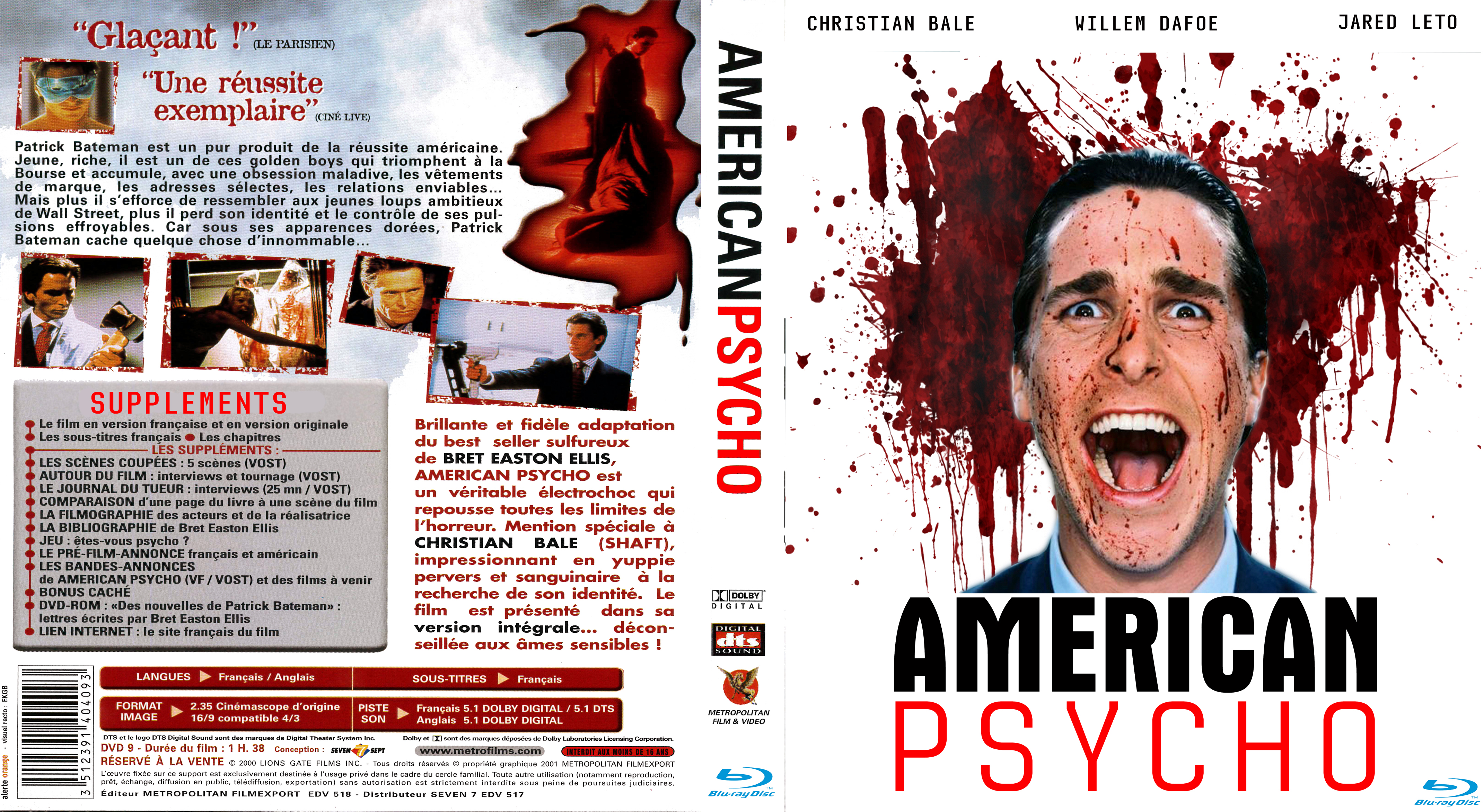 Jaquette DVD American Psycho custom (BLU-RAY)