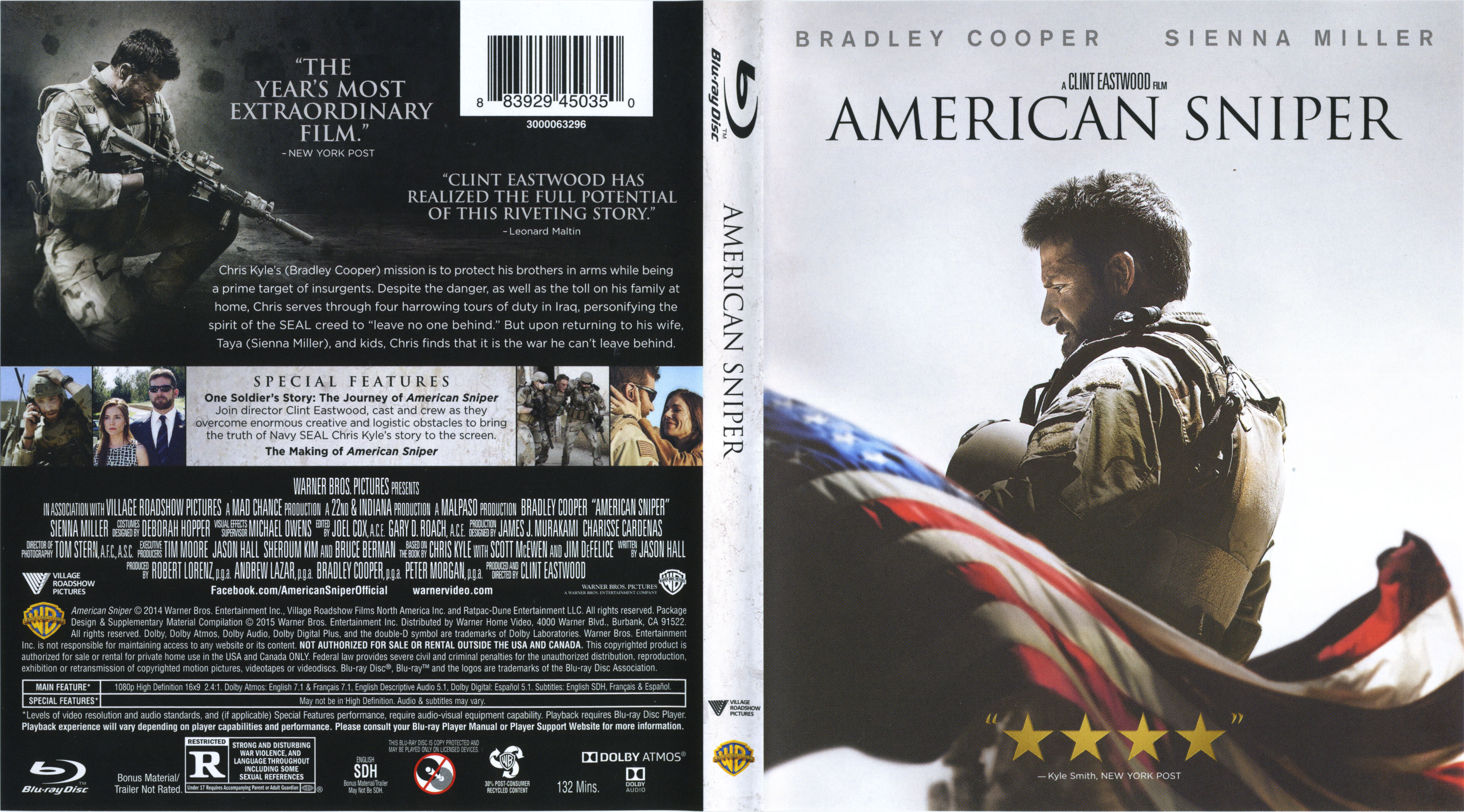 Jaquette DVD American Sniper Zone 1 (BLU-RAY)