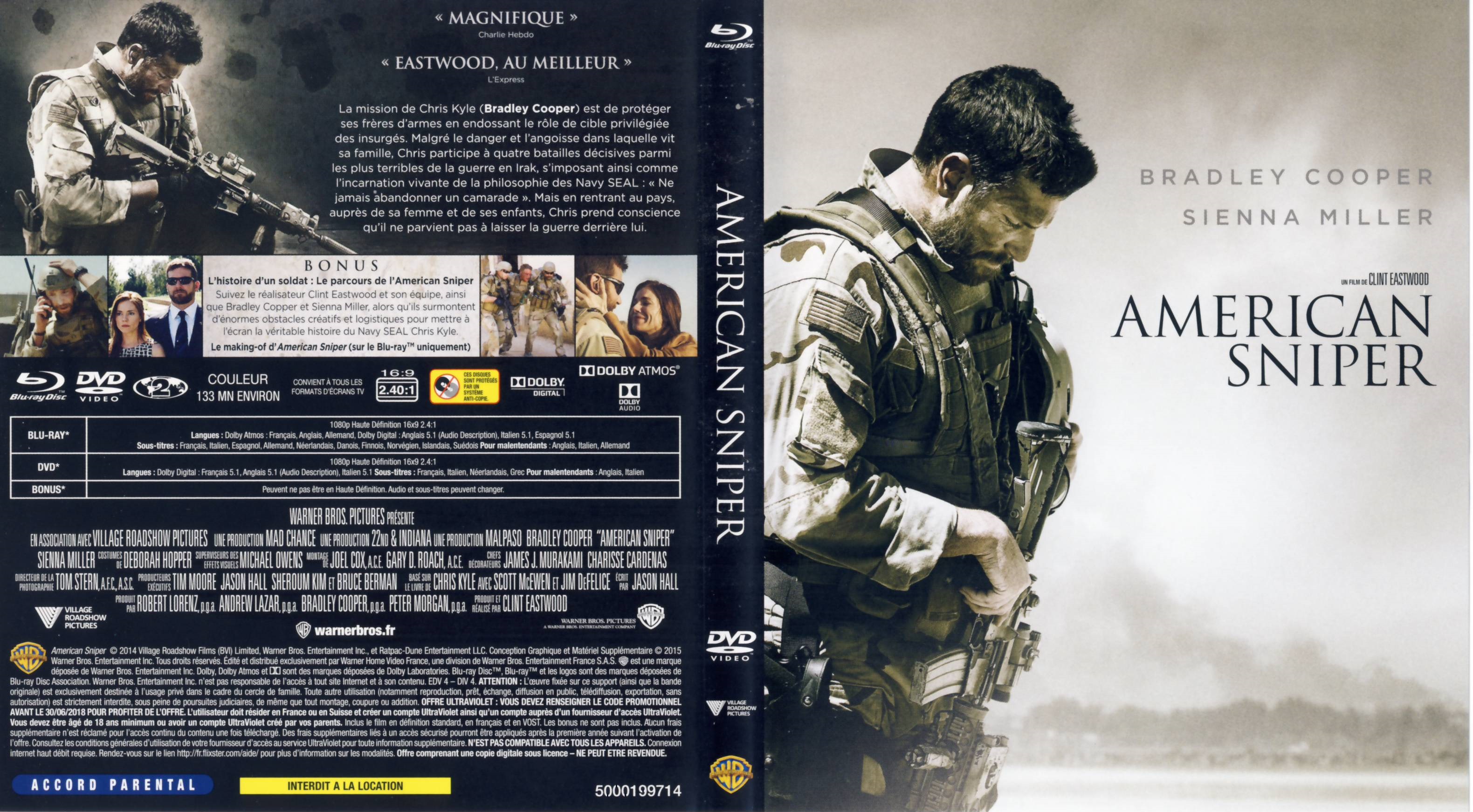 Jaquette DVD American Sniper (BLU-RAY)