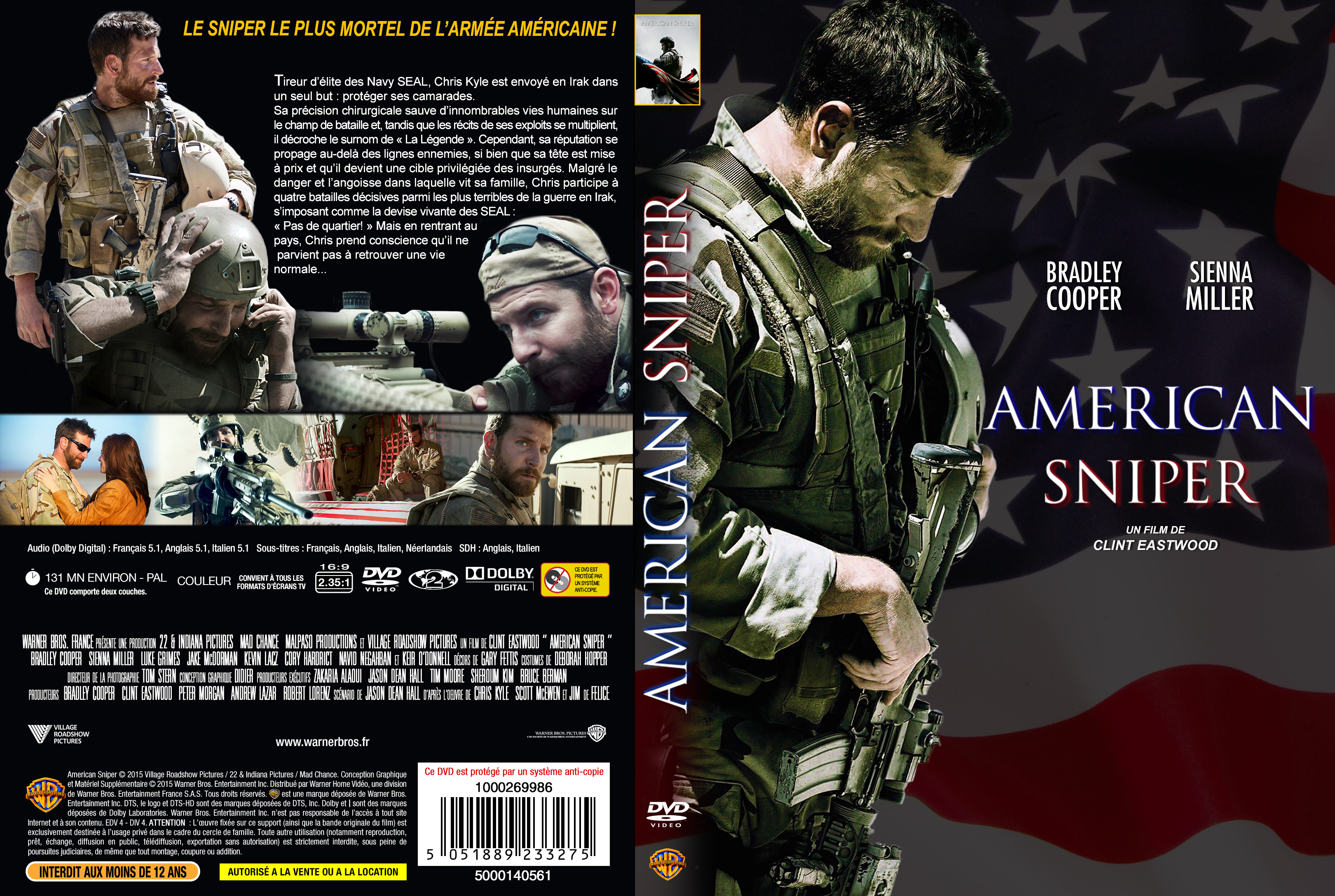Jaquette DVD American Sniper custom v2
