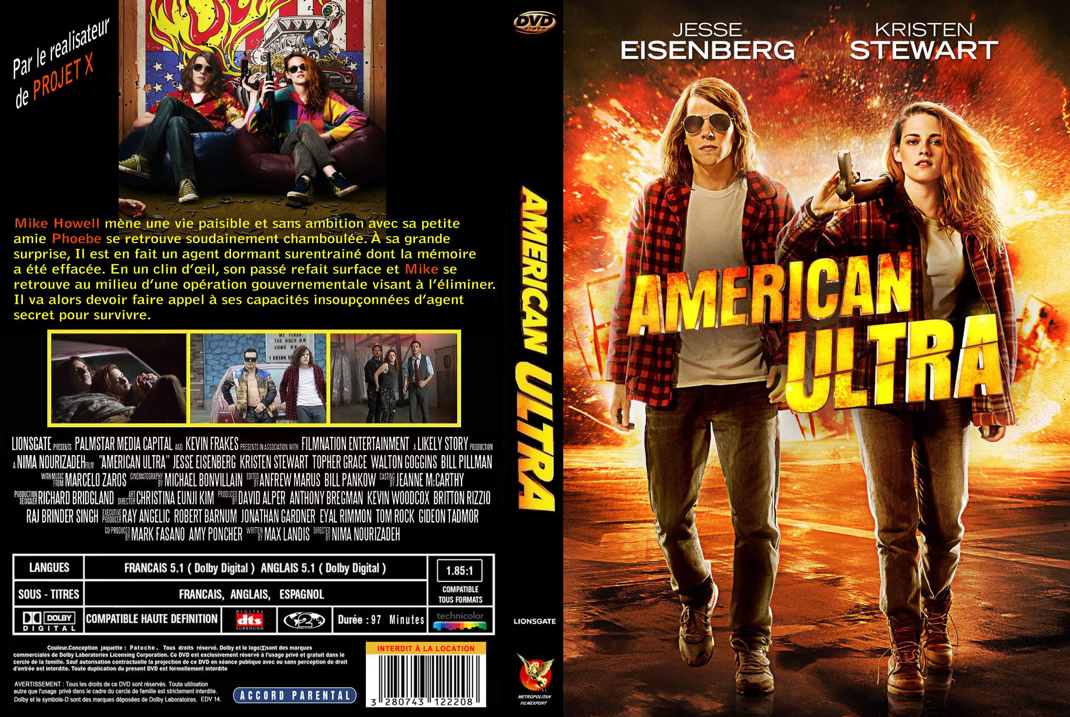 Jaquette DVD American Ultra custom v2