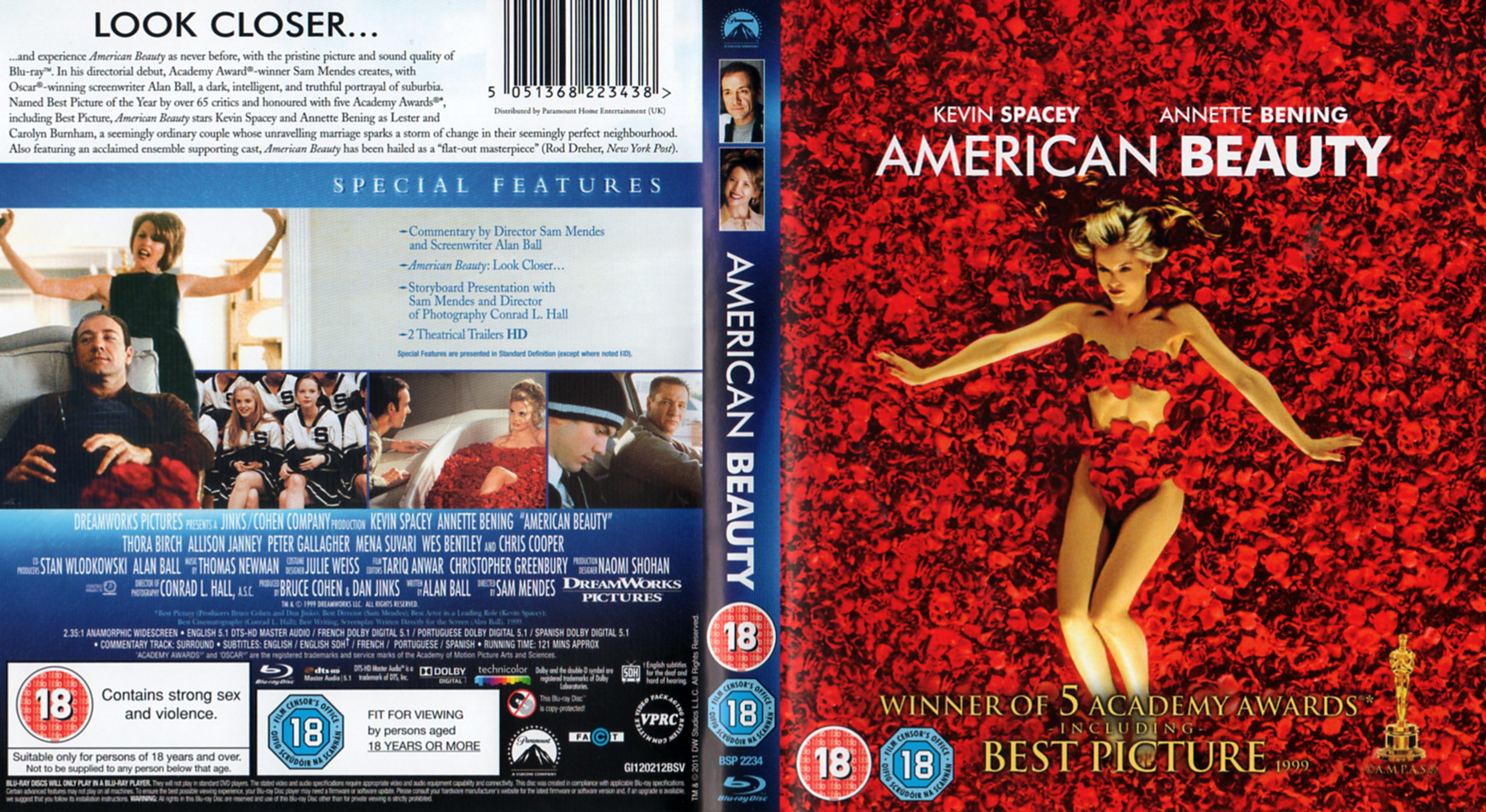Jaquette DVD American beauty Zone 1 (BLU-RAY)
