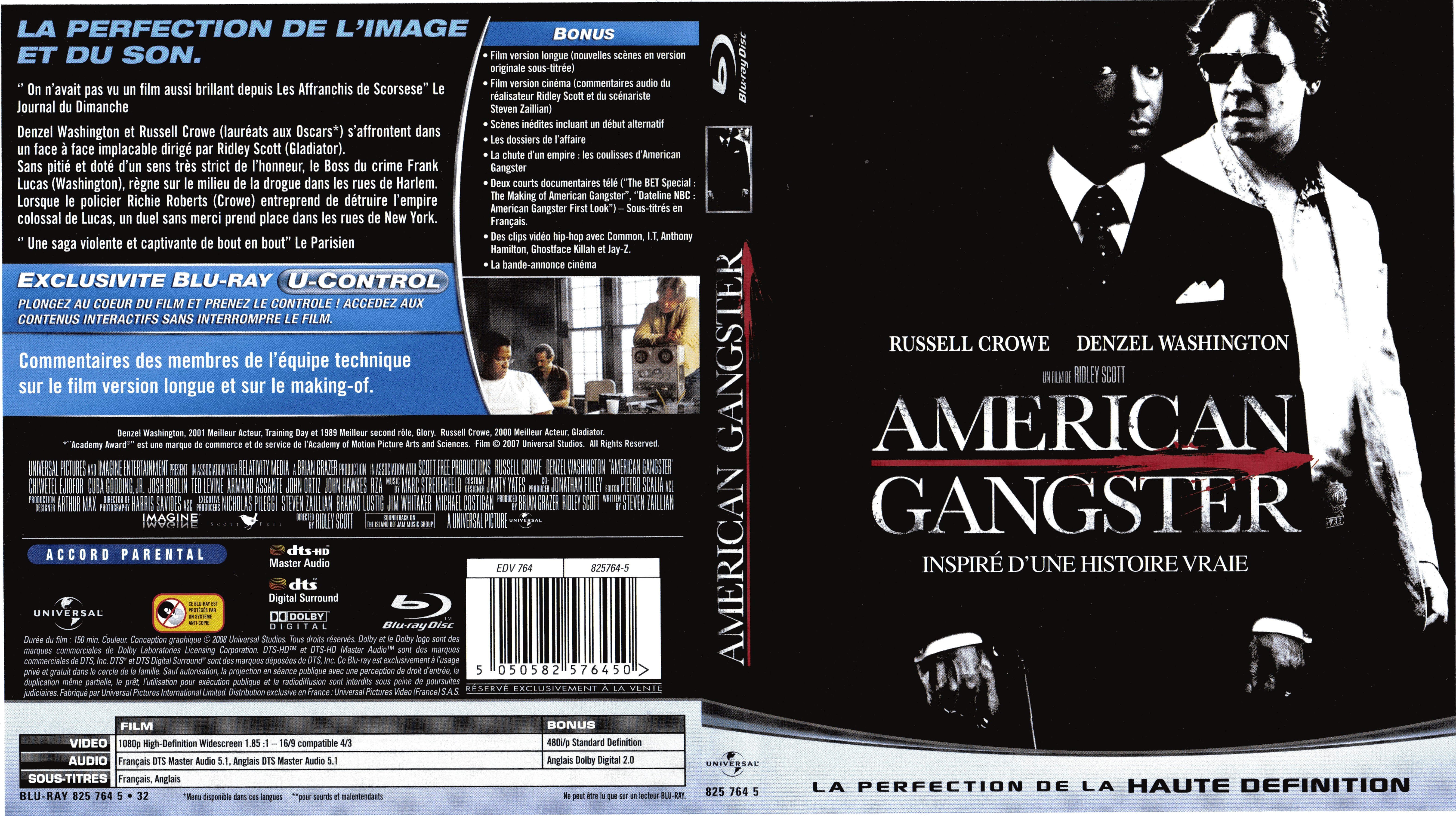 Jaquette DVD American gangster (BLU-RAY)
