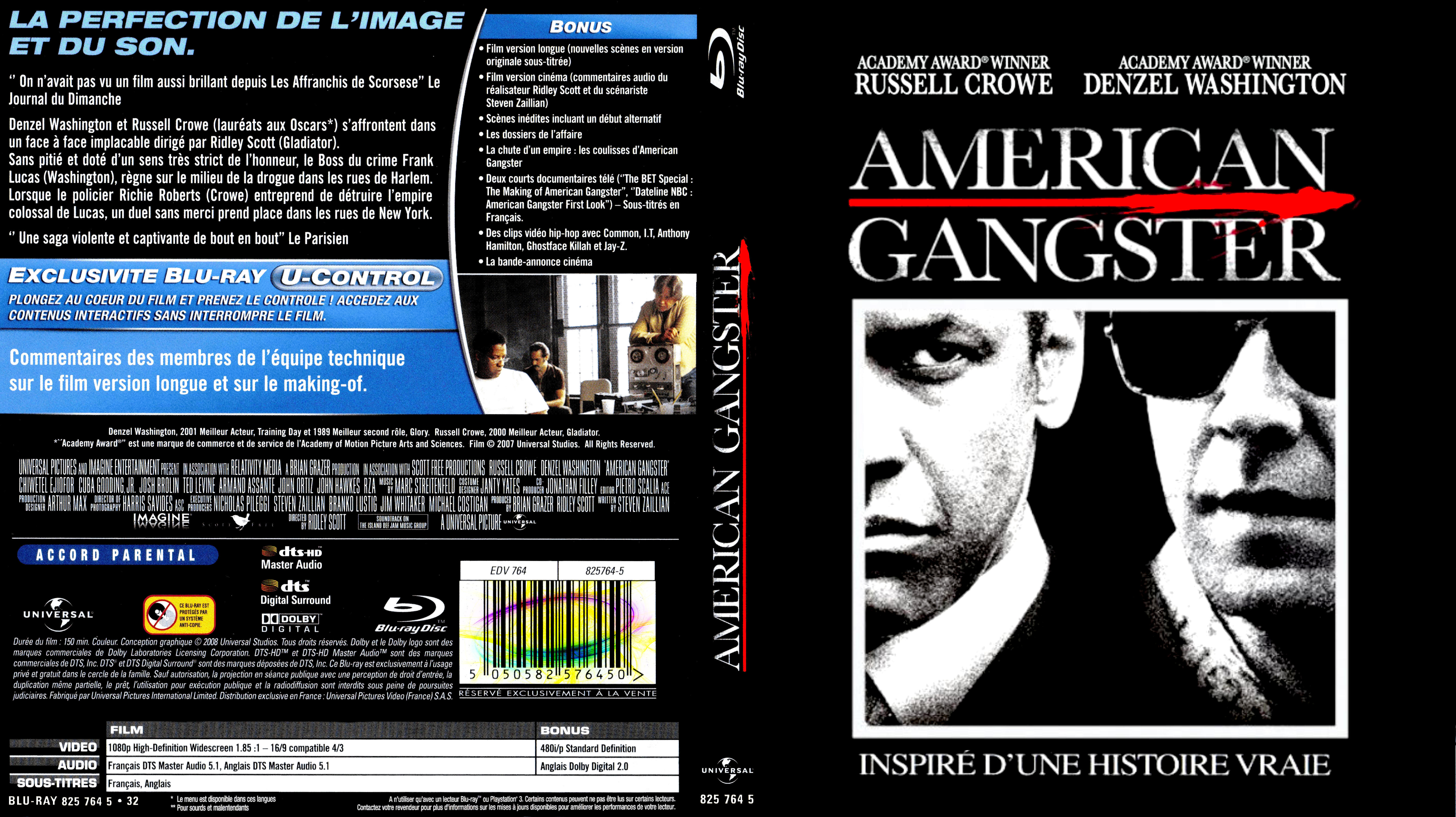Jaquette DVD American gangster custom (BLU-RAY)