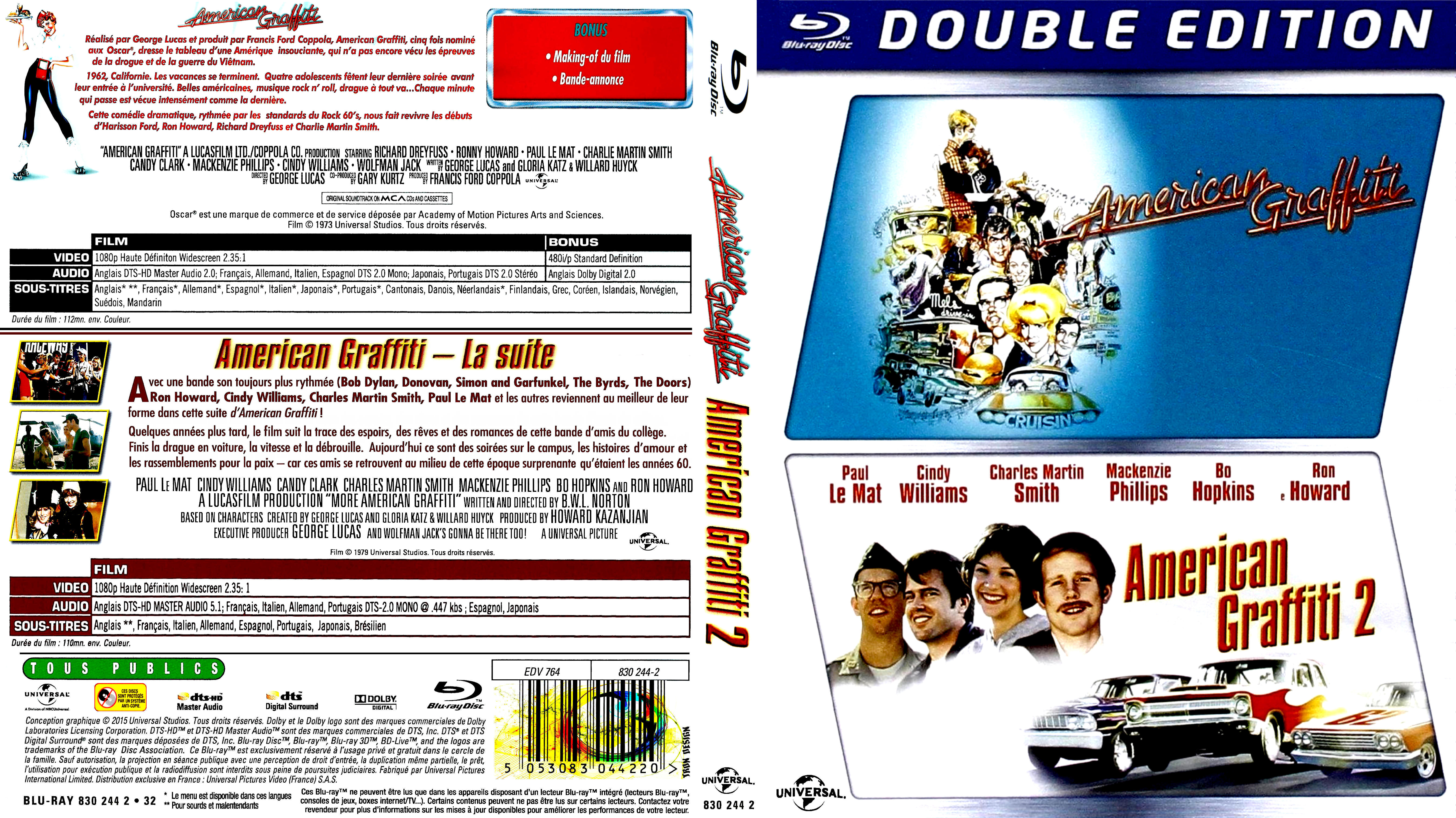 Jaquette DVD American graffiti 1 & 2 custom (BLU-RAY)