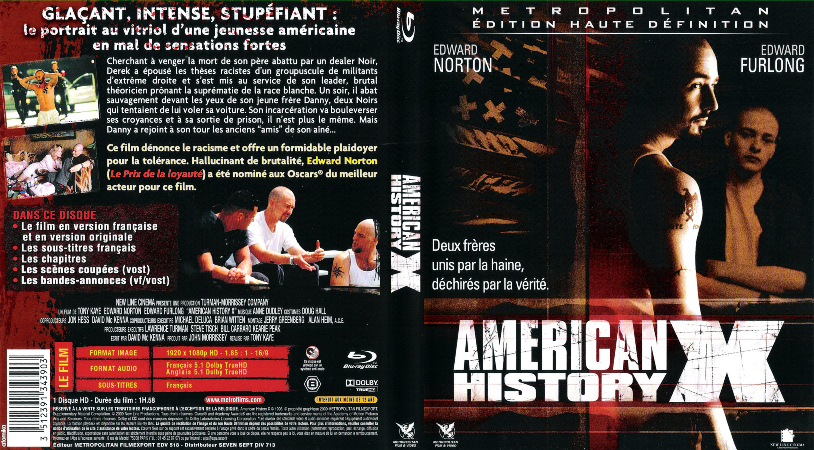 Jaquette DVD American history X (BLU-RAY)