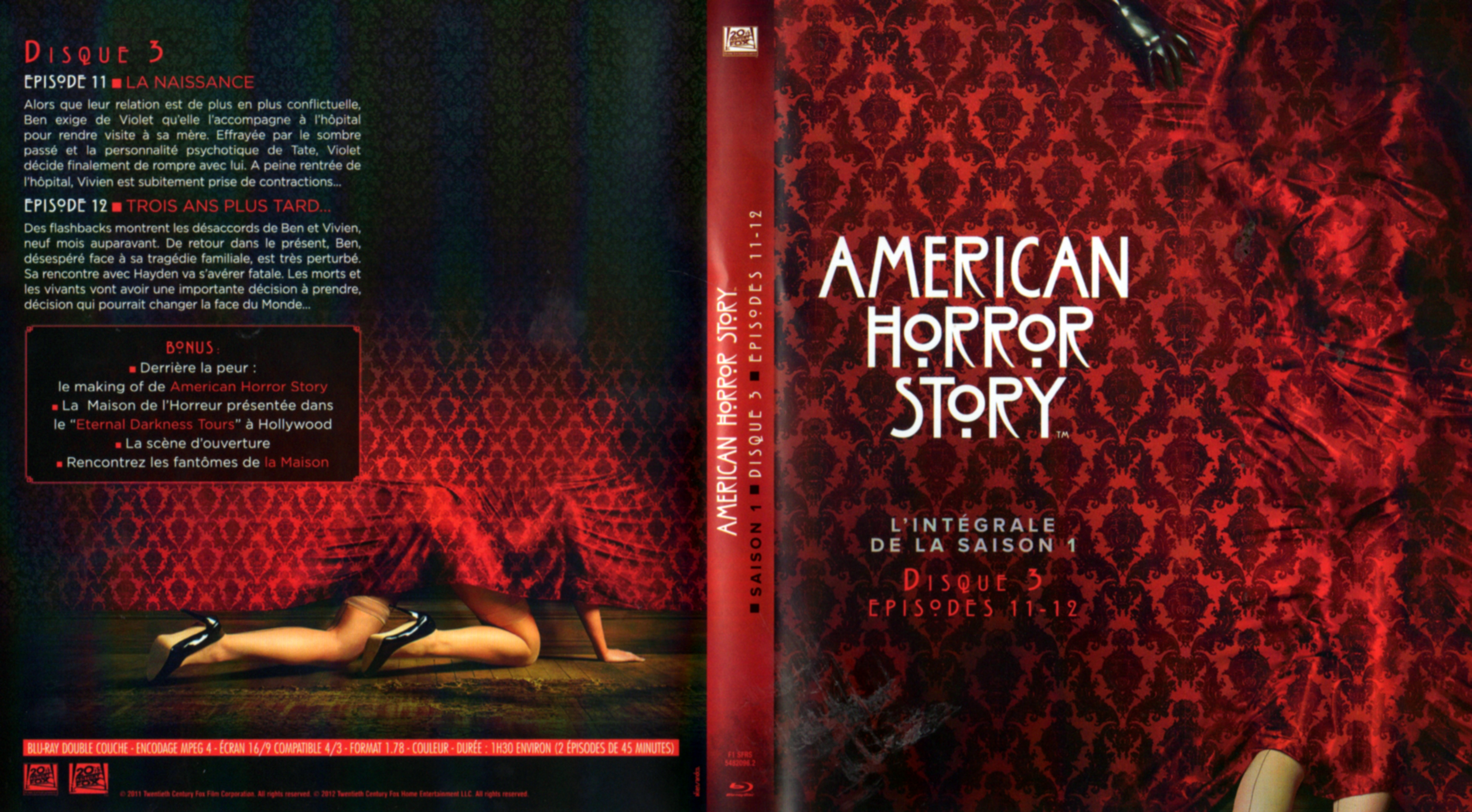 Jaquette DVD American horror story Saison 1 DVD 2 (BLU-RAY)