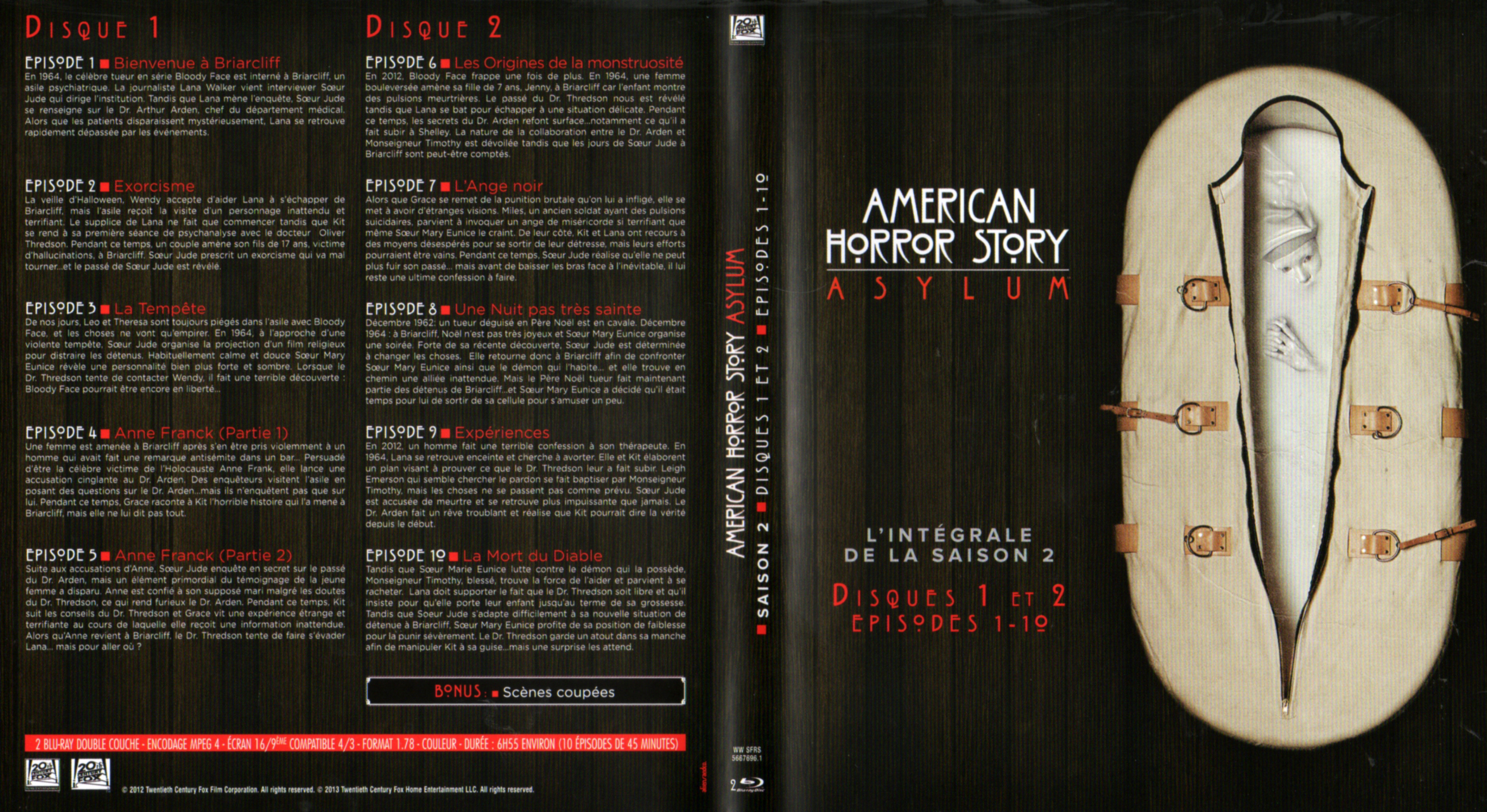 Jaquette DVD American horror story Saison 2 DISC 1 (BLU-RAY)