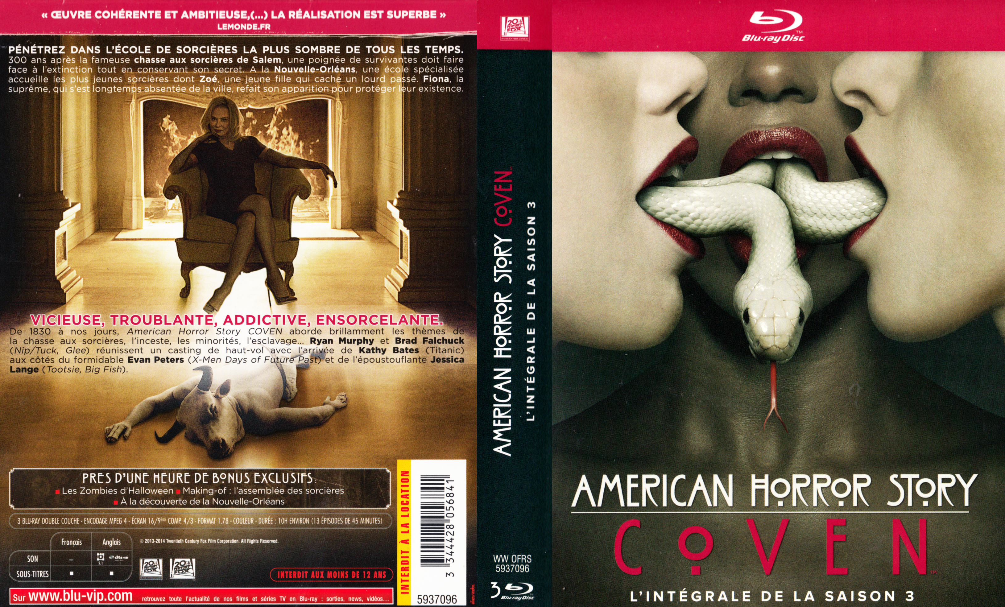 Jaquette DVD American horror story Saison 3 COFFRET (BLU-RAY)