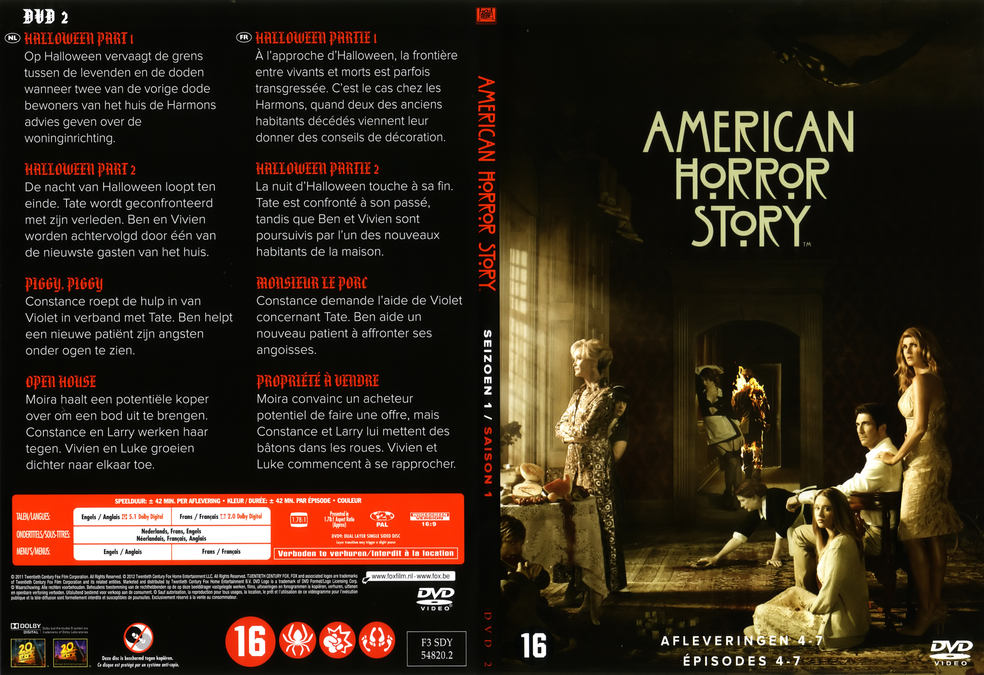 Jaquette DVD American horror story saison 1 DVD 2