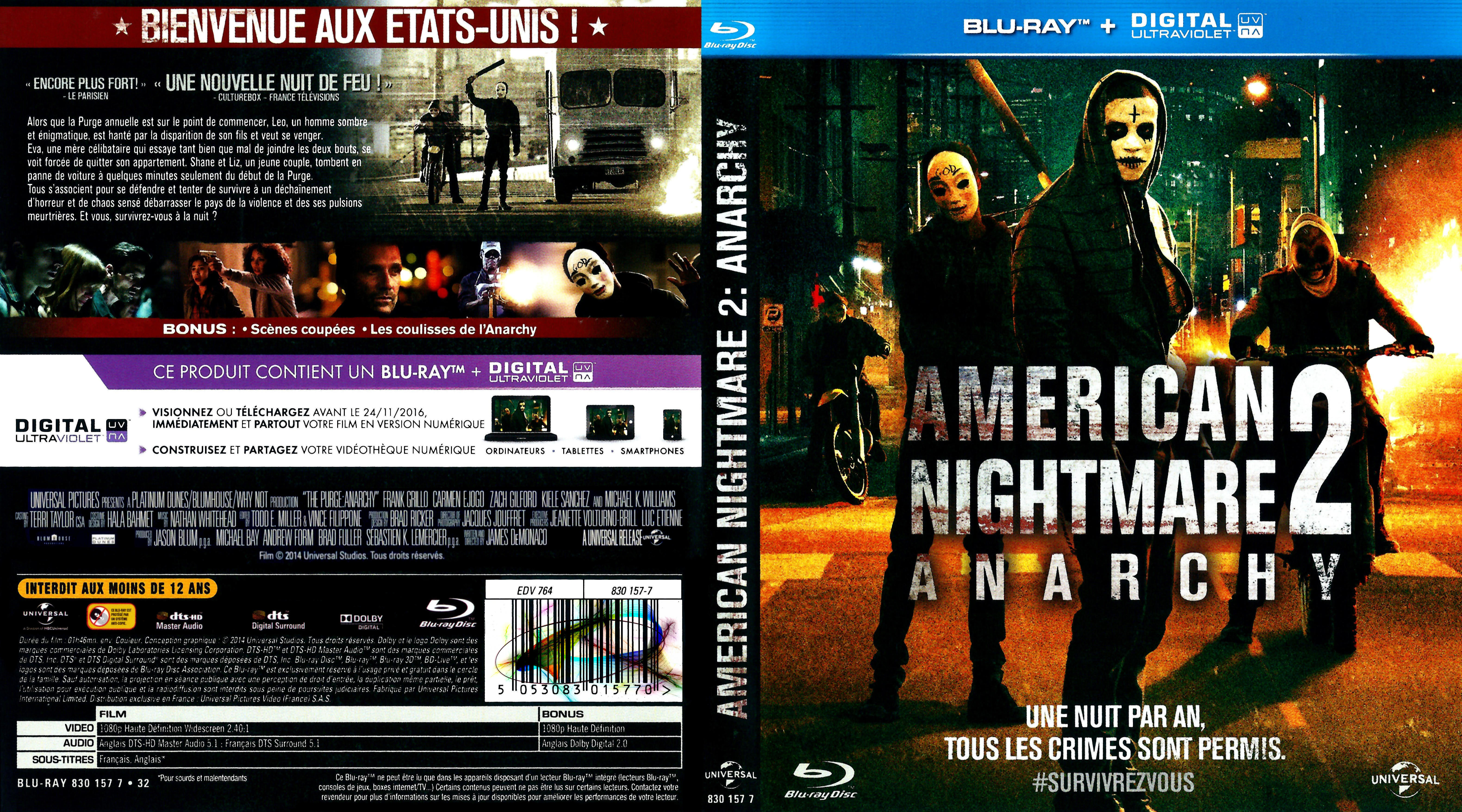 Jaquette DVD American nightmare 2 anarchy (BLU-RAY)
