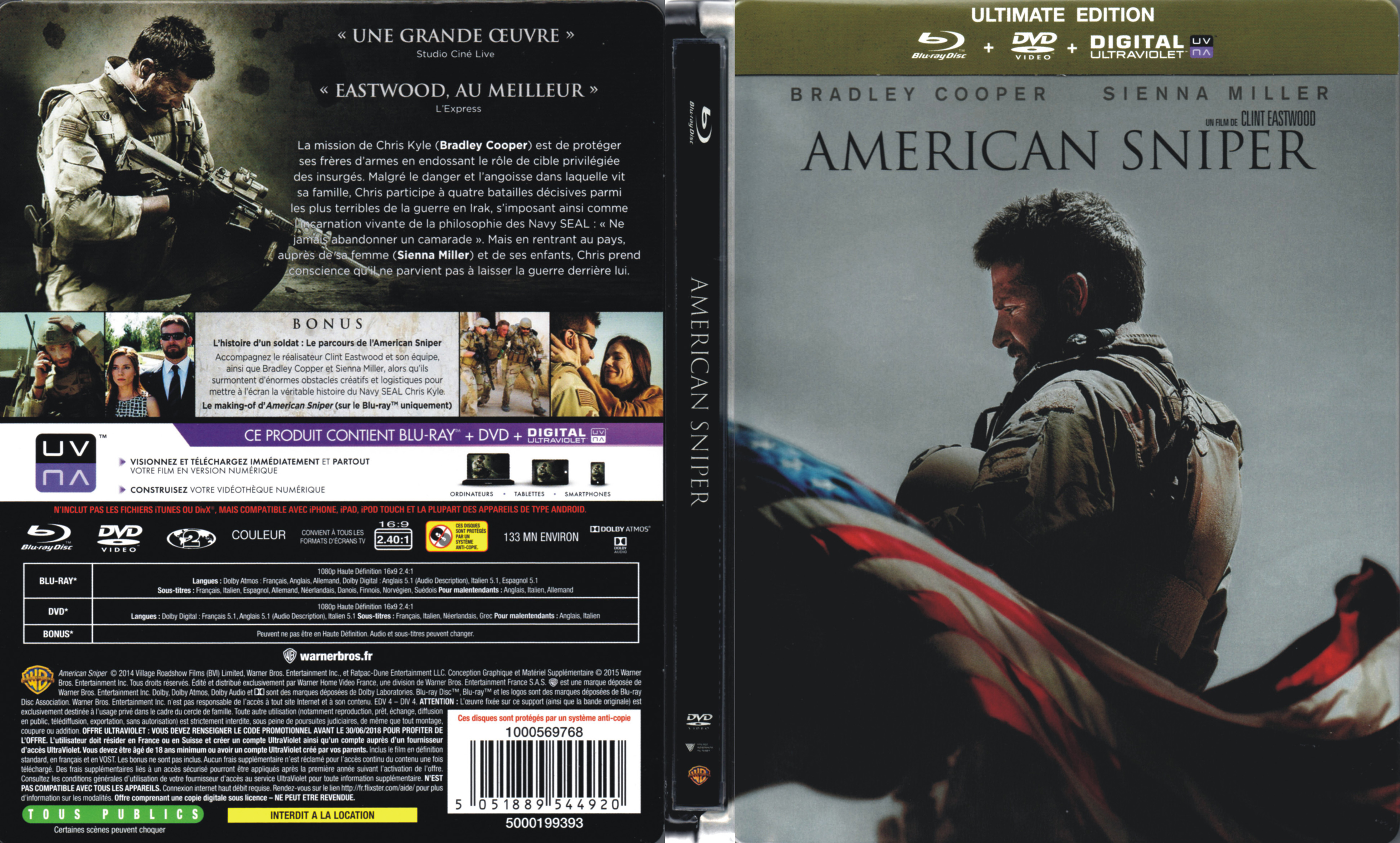Jaquette DVD American sniper (BLU-RAY) v3