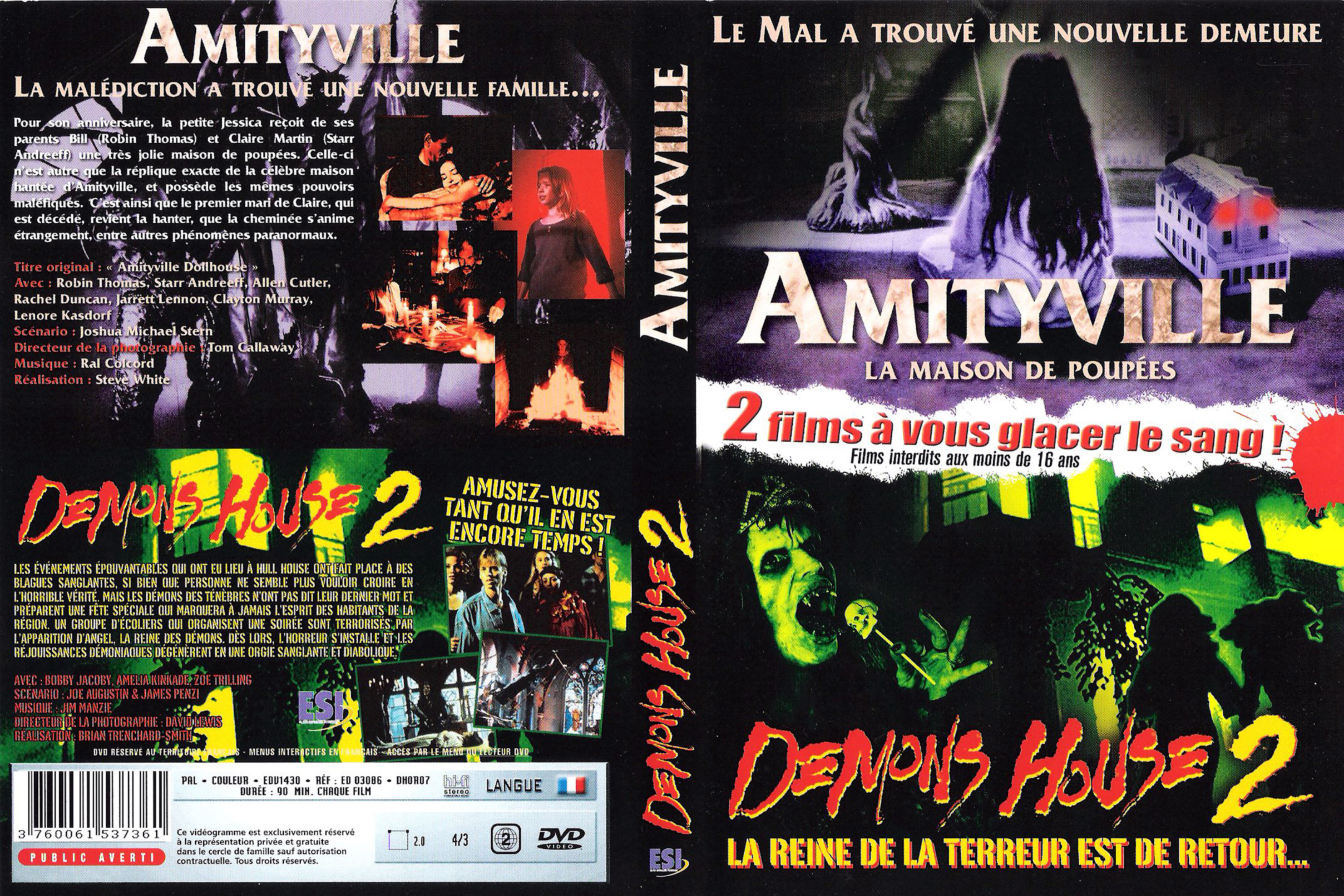 Jaquette DVD Amityville + Demon house 2