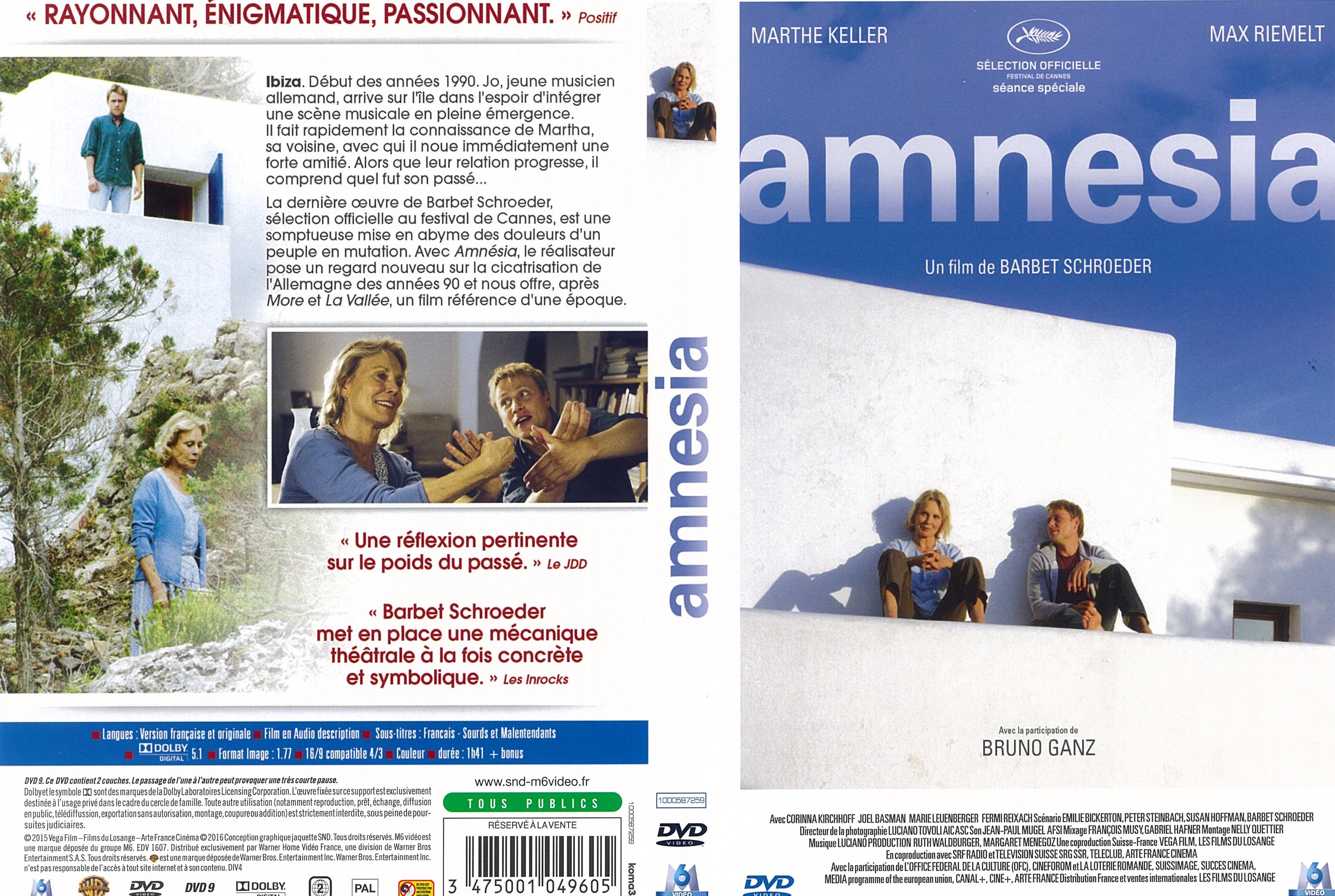 Jaquette DVD Amnesia (2015)