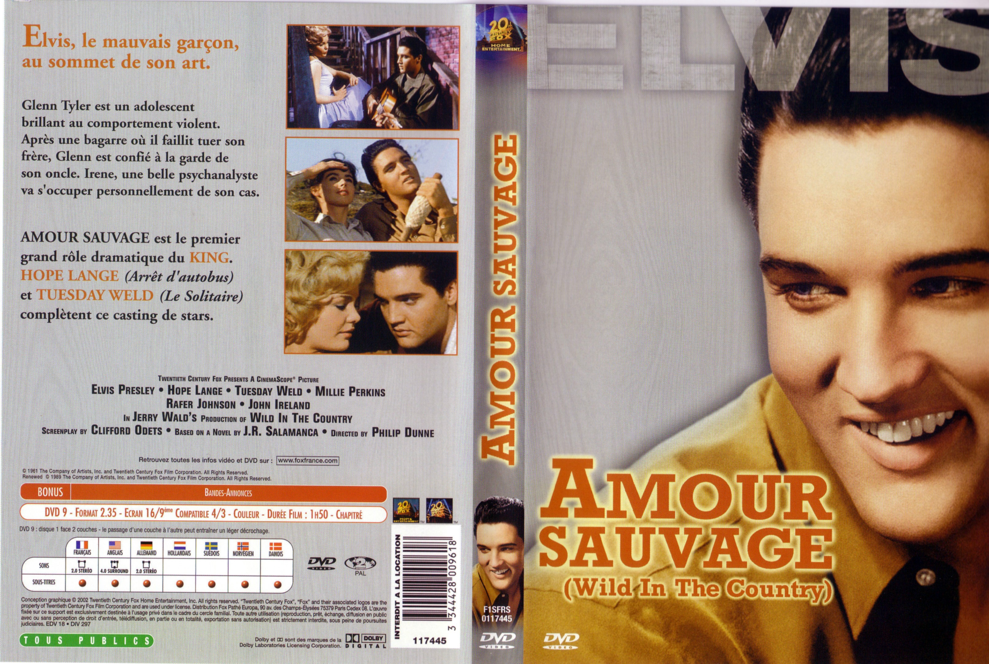 Jaquette DVD Amour sauvage