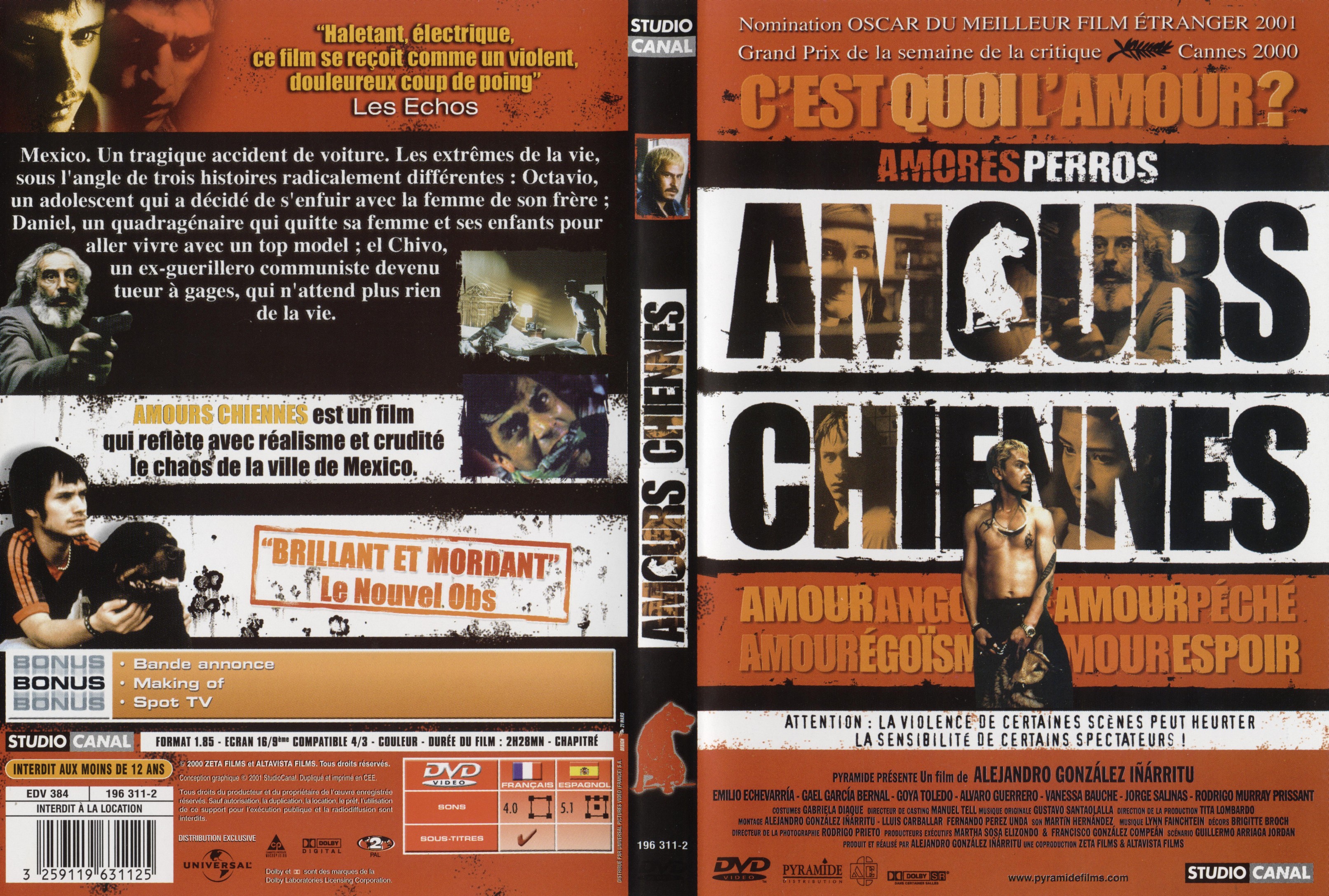 Jaquette DVD Amours chiennes