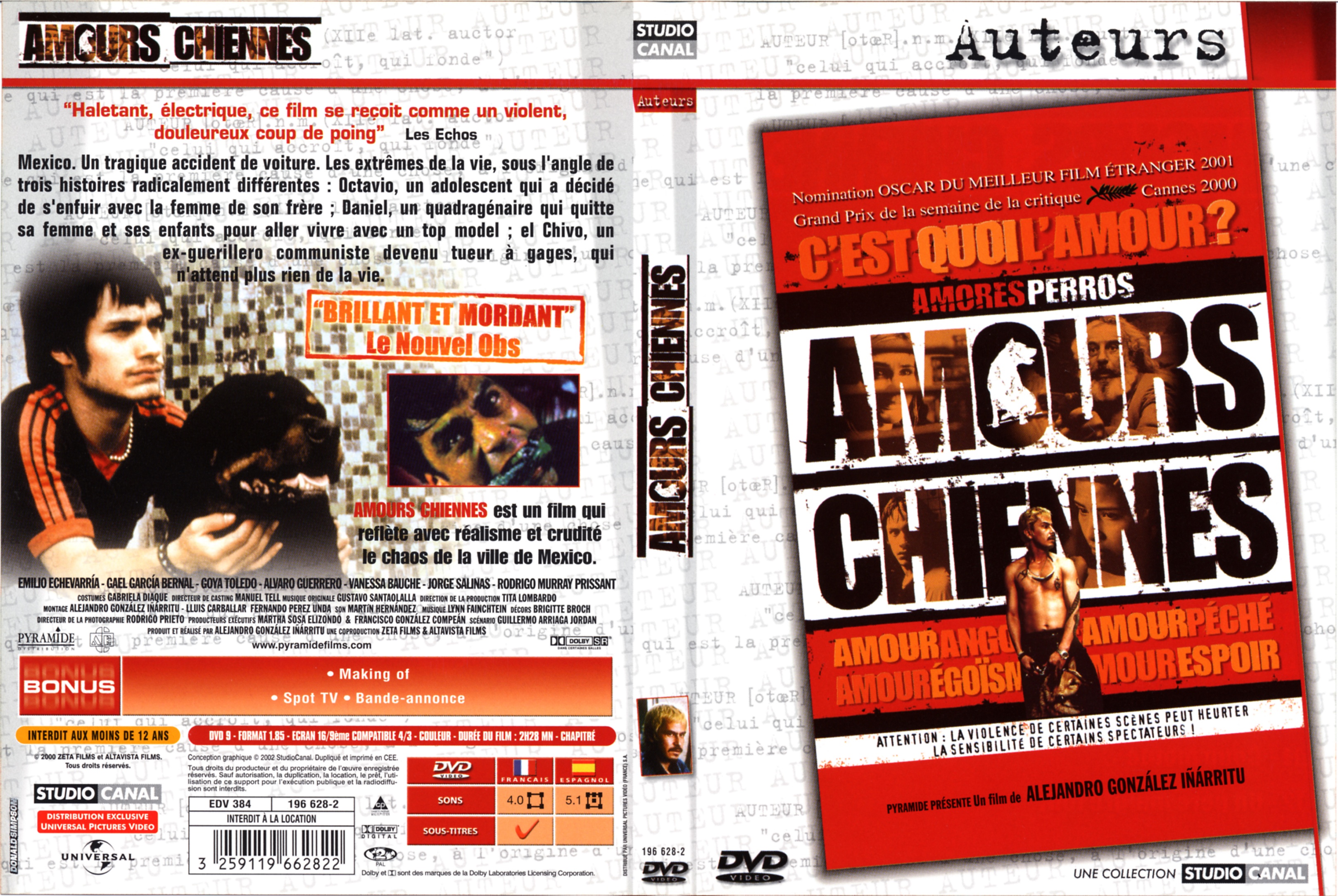 Jaquette DVD Amours chiennes v2