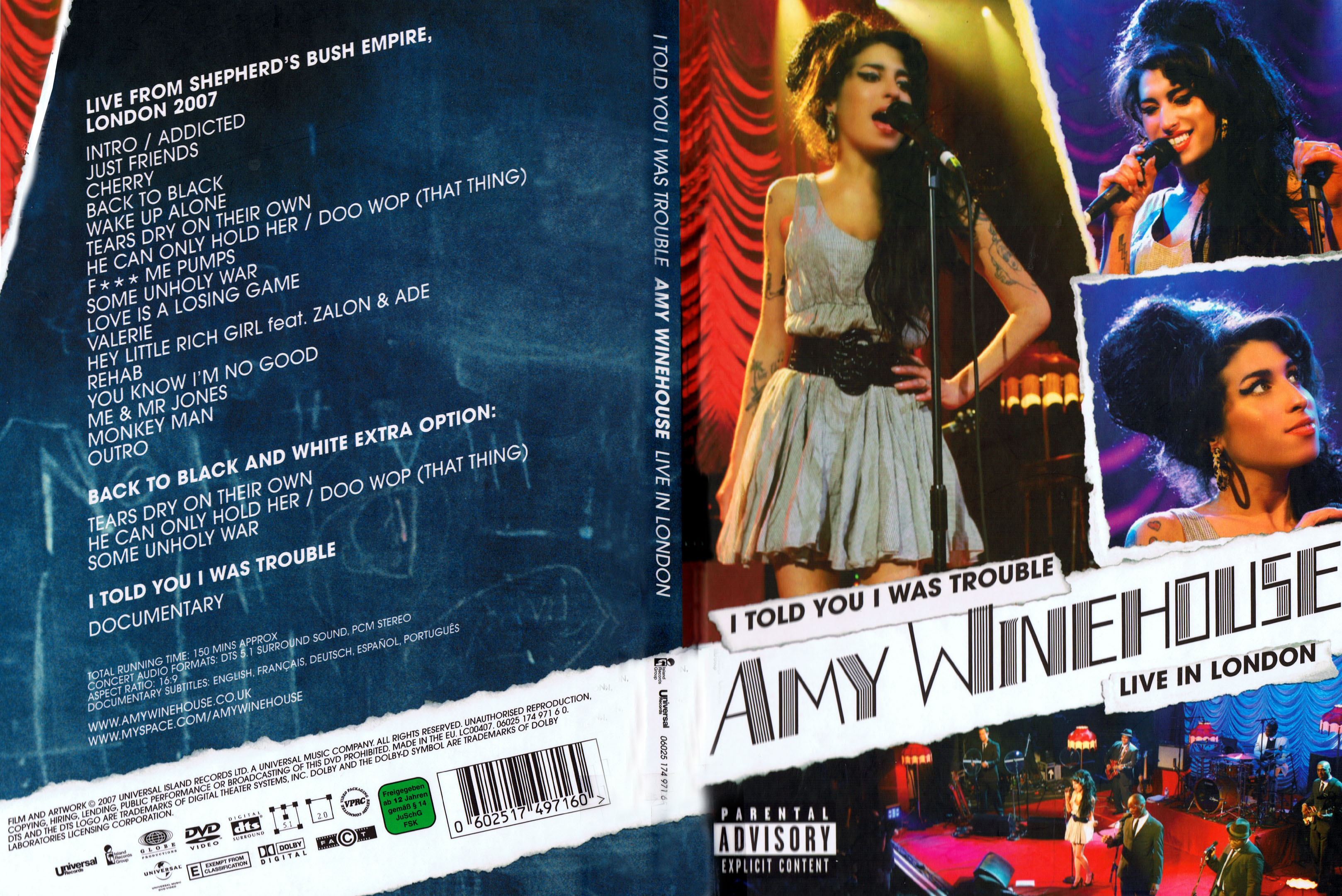 Jaquette DVD Amy Winehouse - I told you I was trouble - Live in london