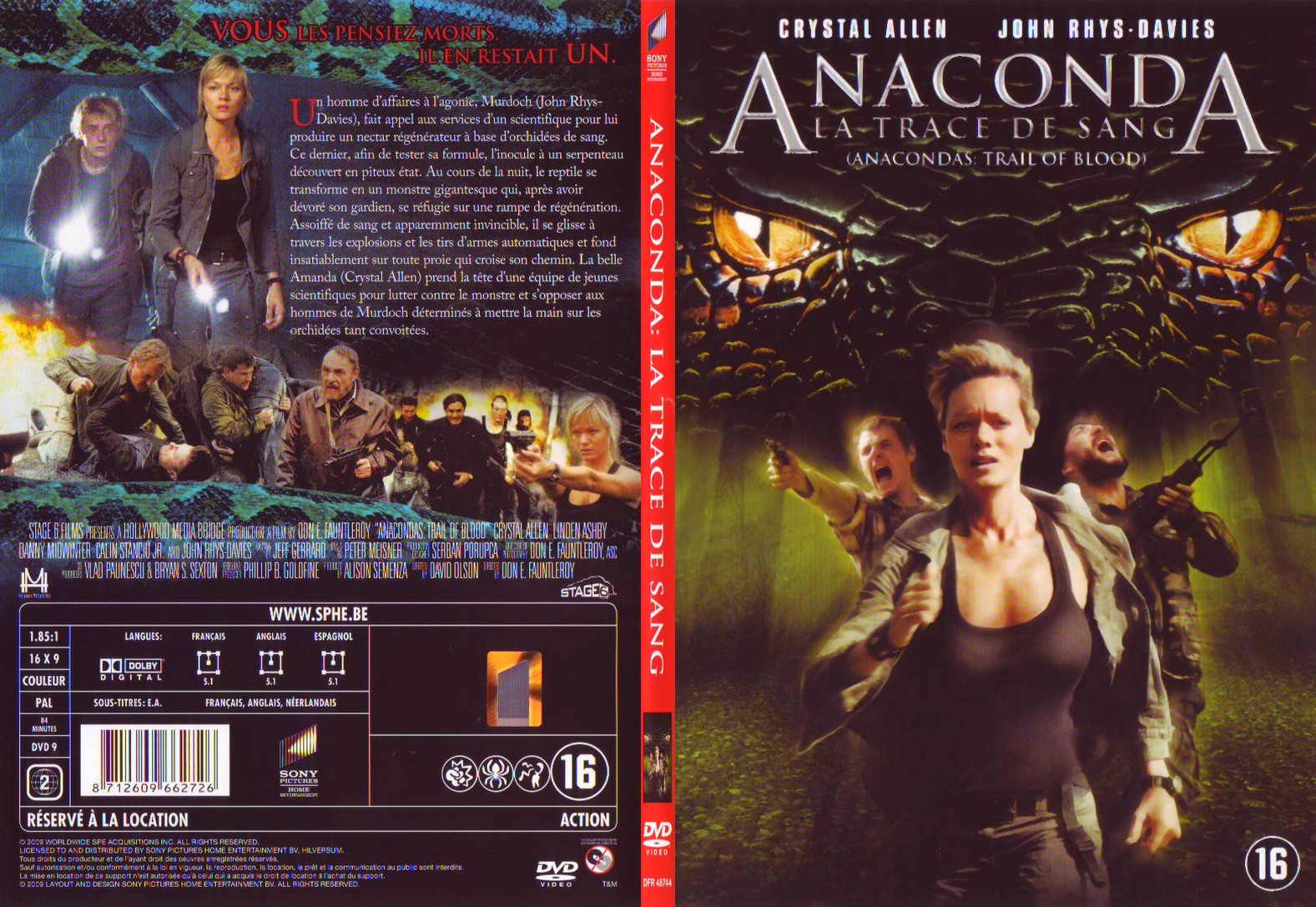 Jaquette DVD Anaconda 4 la trace de sang - SLIM