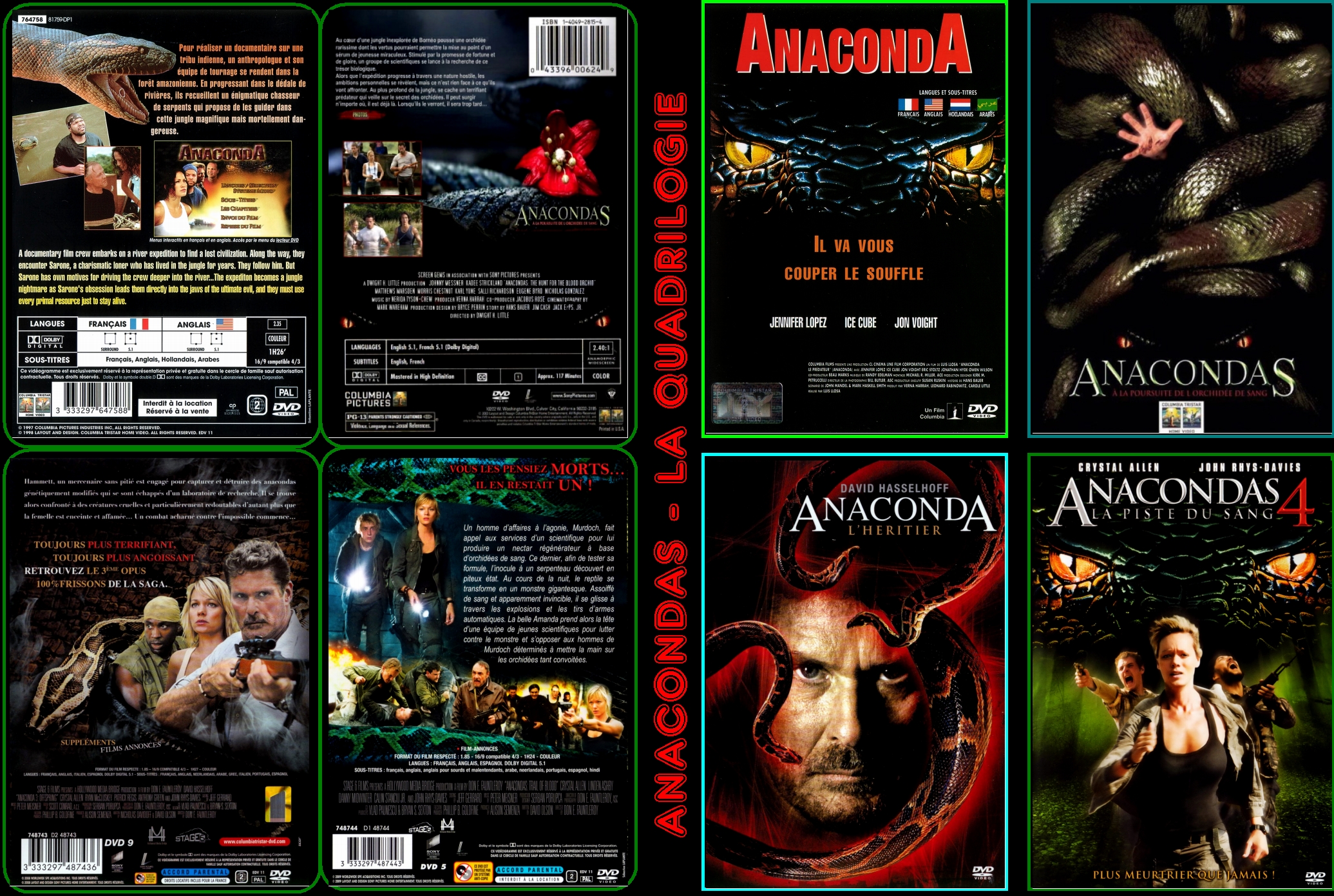 Jaquette DVD Anaconda Quadrilogie custom