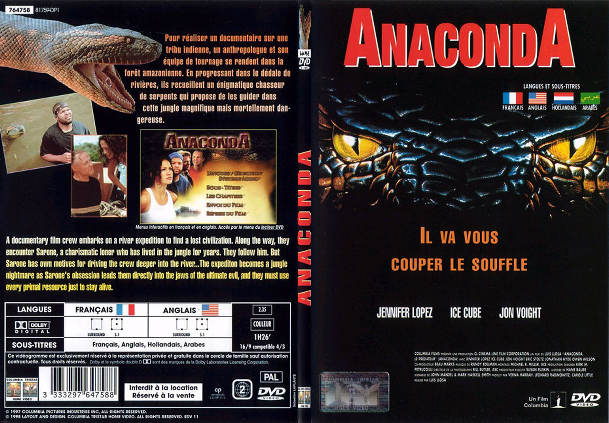 Jaquette DVD Anaconda - SLIM