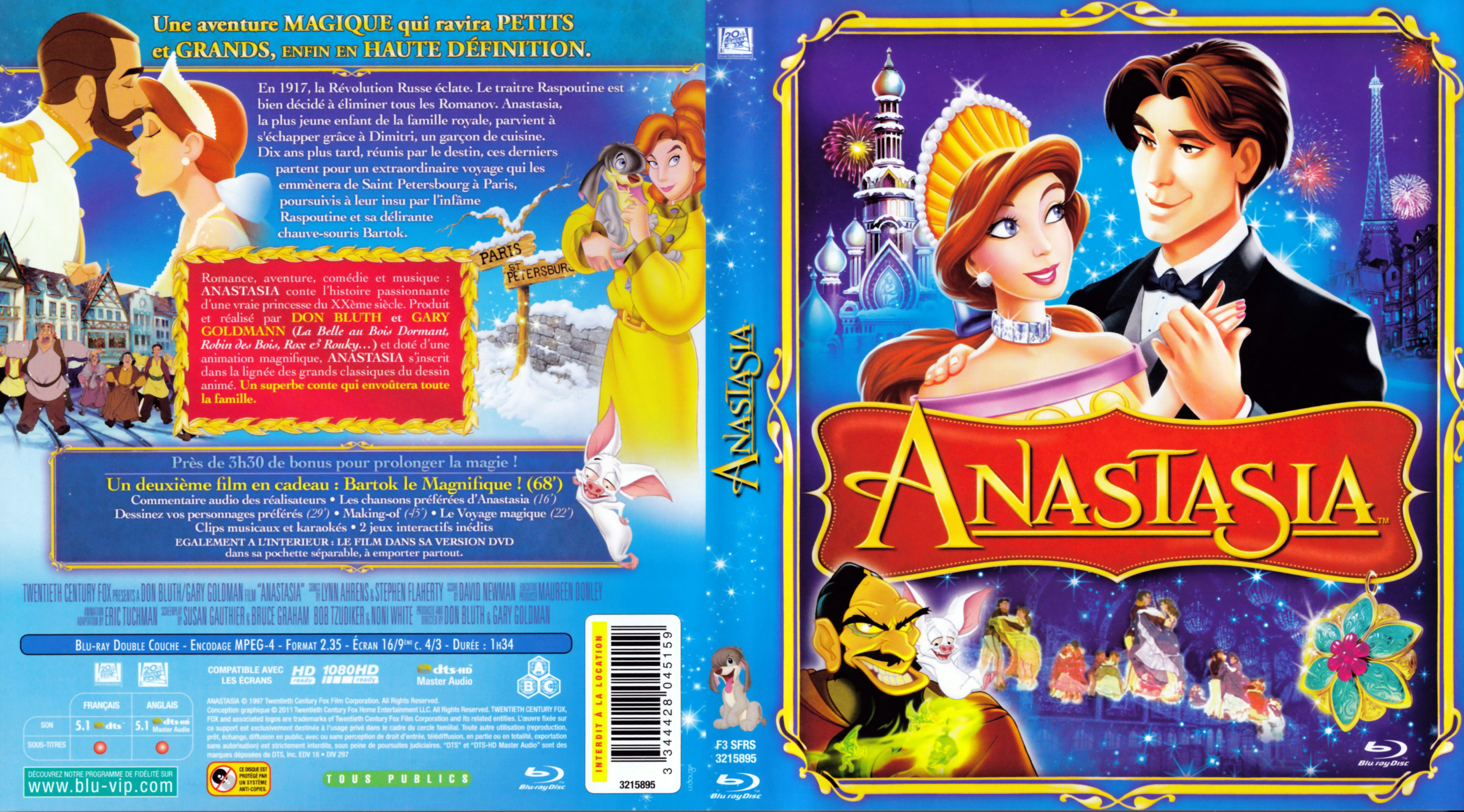 Jaquette DVD Anastasia (BLU-RAY)