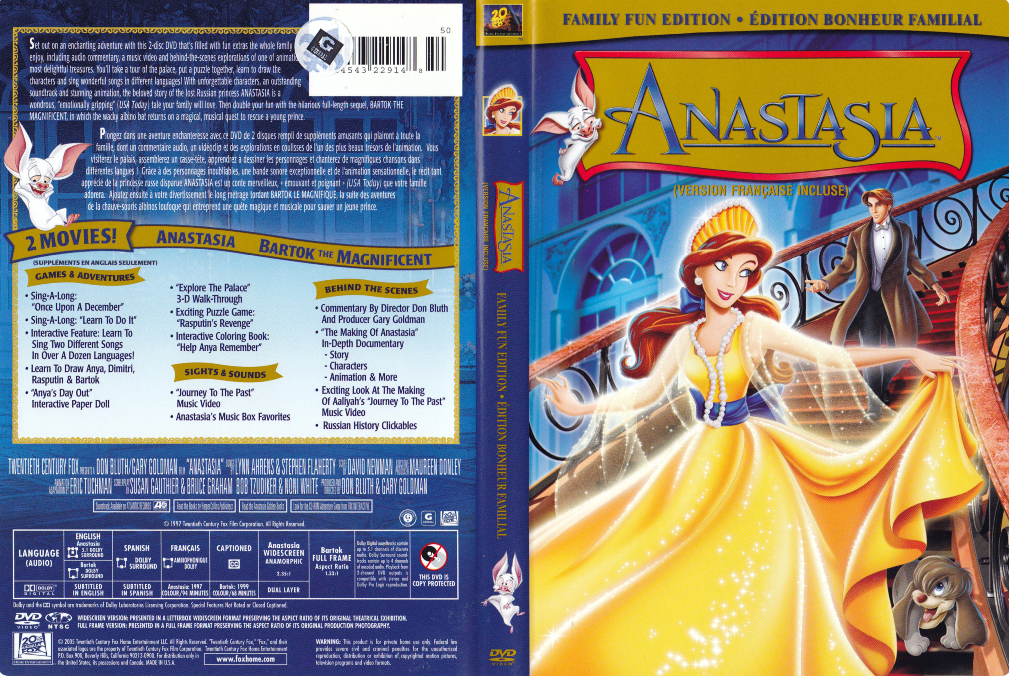Jaquette DVD Anastasia (Canadienne)